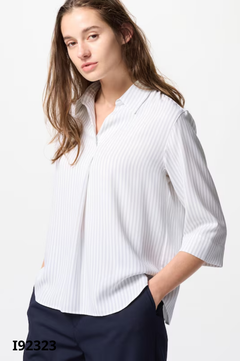 Áo sơ mi UNIQLO be sọc