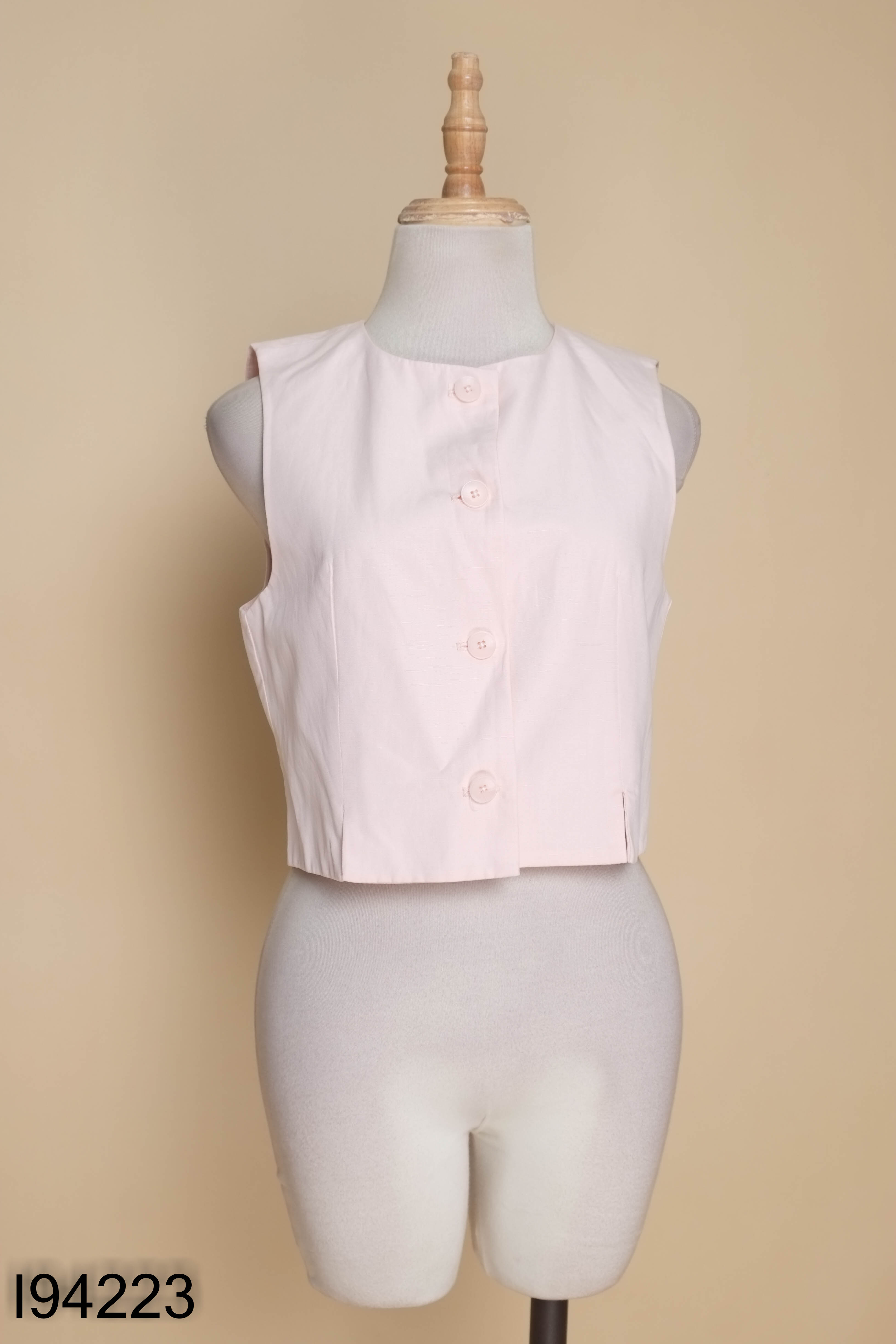 Áo gile ZARA hồng phối cúc