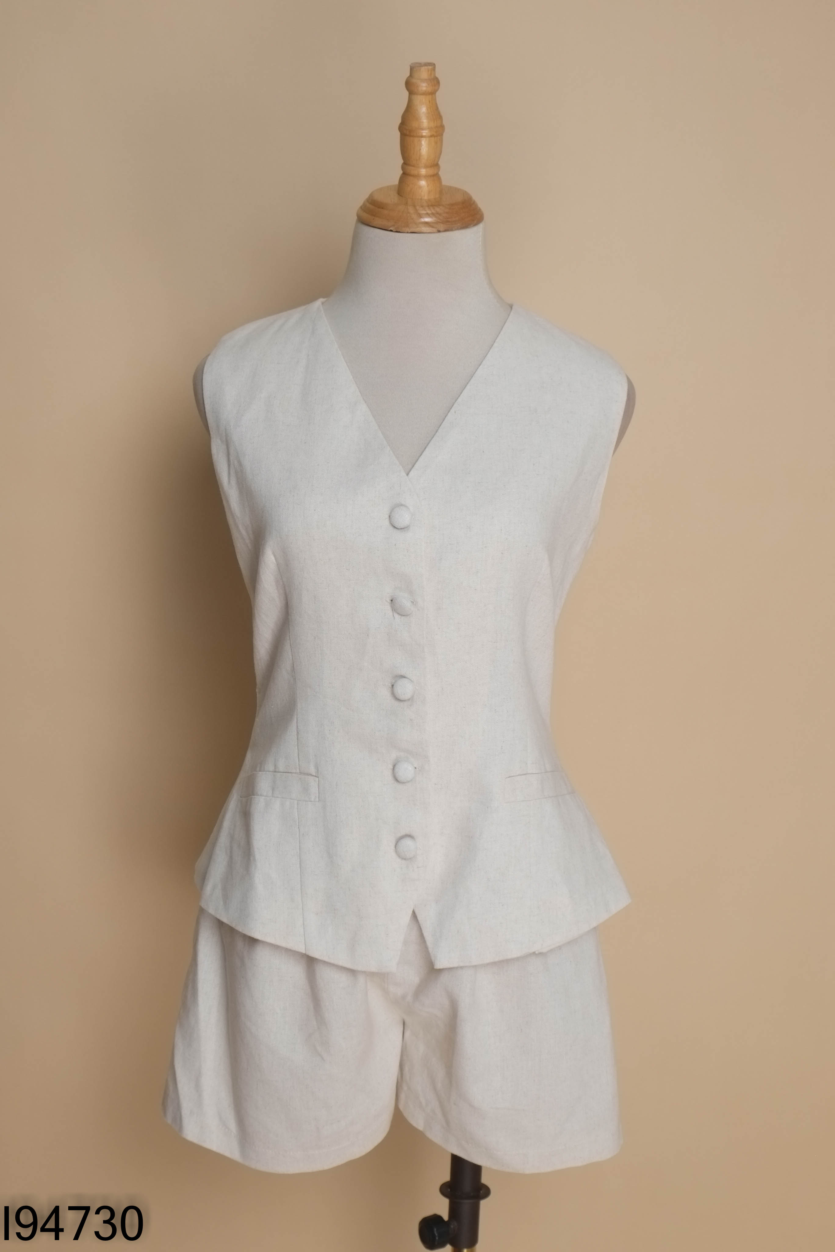 Set Áo gile linen PARAMO be + quần shorts