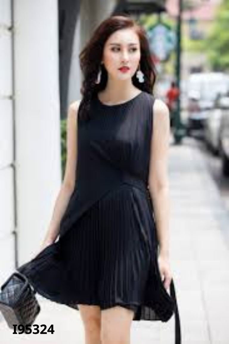 Váy ELISE đen xếp ly