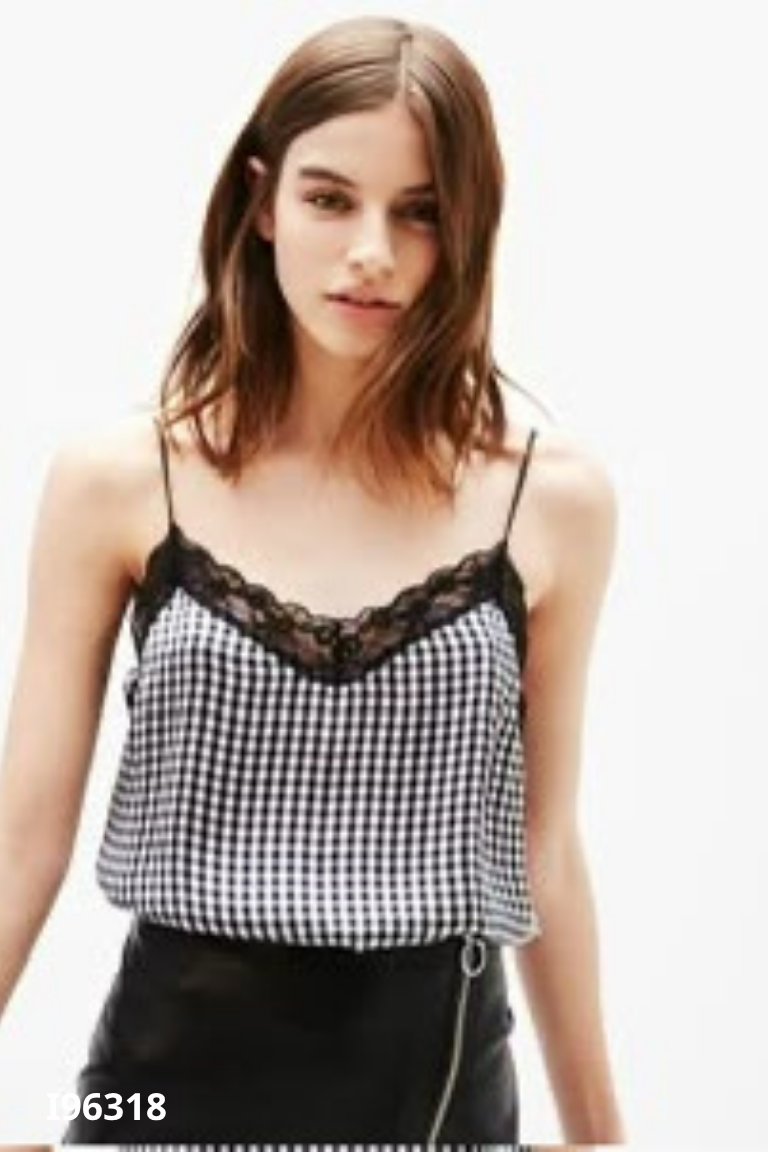 Áo BERSHKA đen caro hai dây