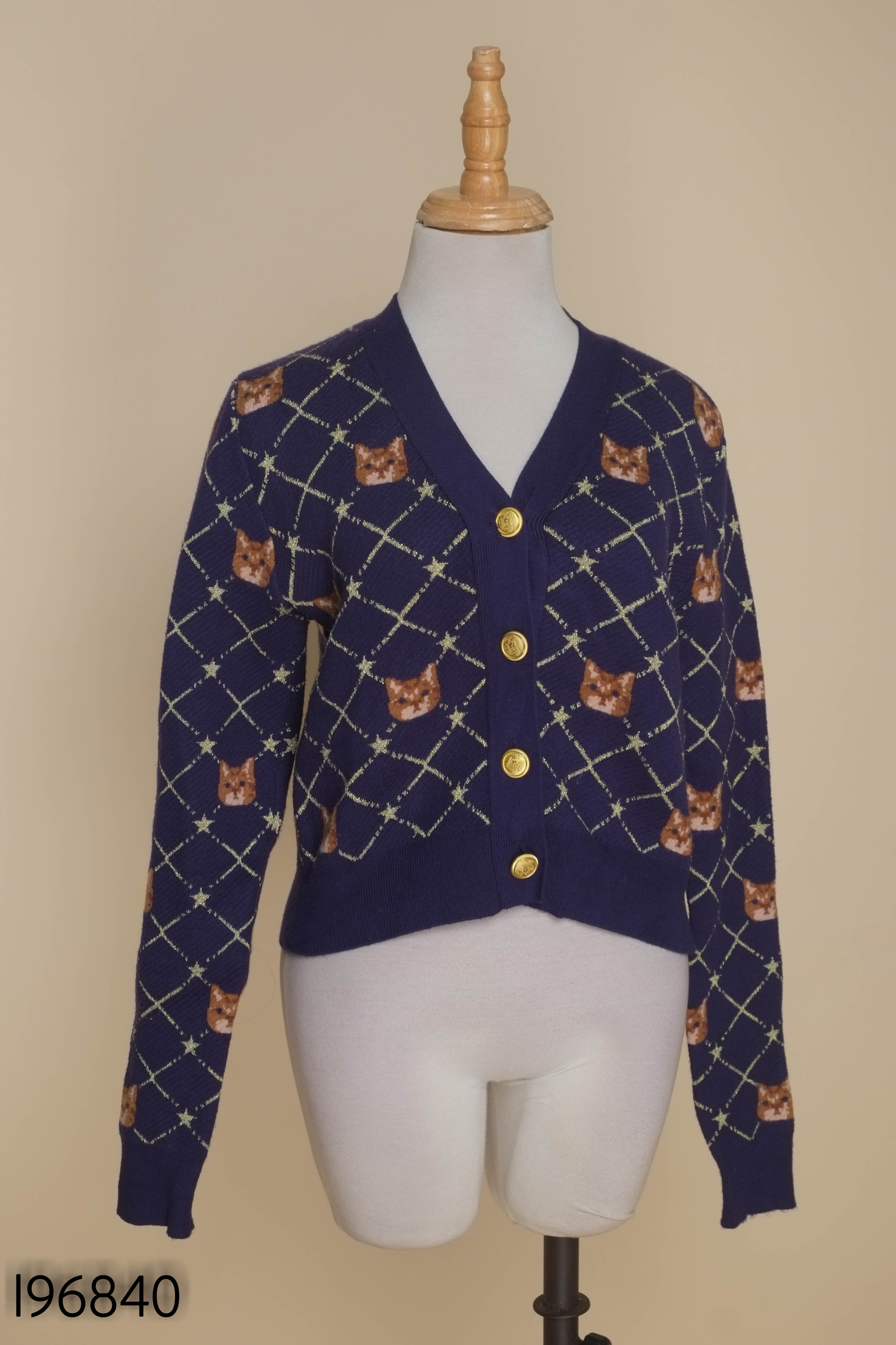 Cardigan len xanh BANANA CICI kim tuyến