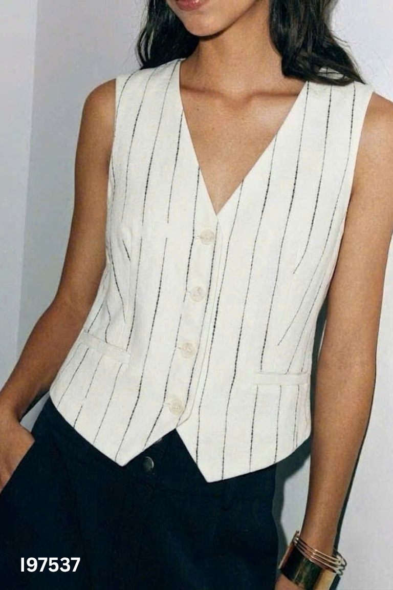 Áo vest be kẻ