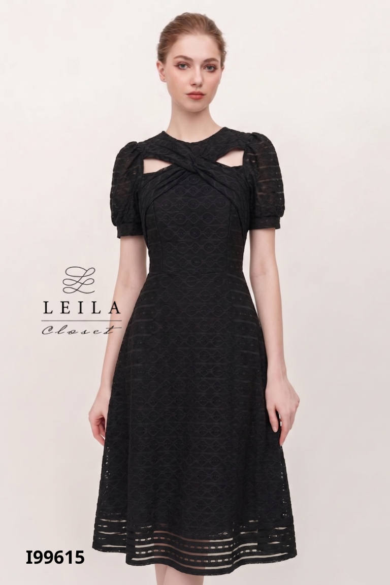 Váy GALERIA CHIC đen xoắn ngực
