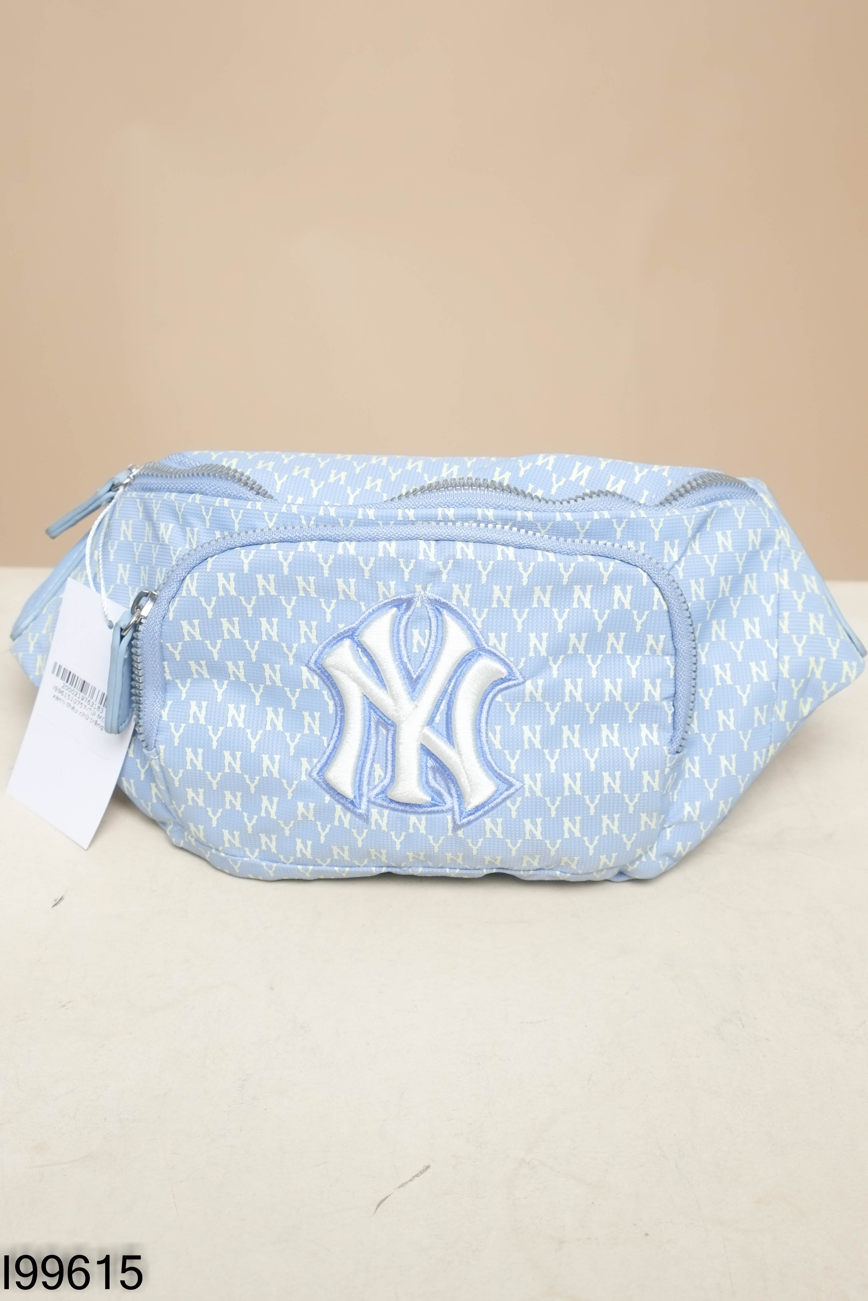Túi MLB xanh thêu chữ trắng