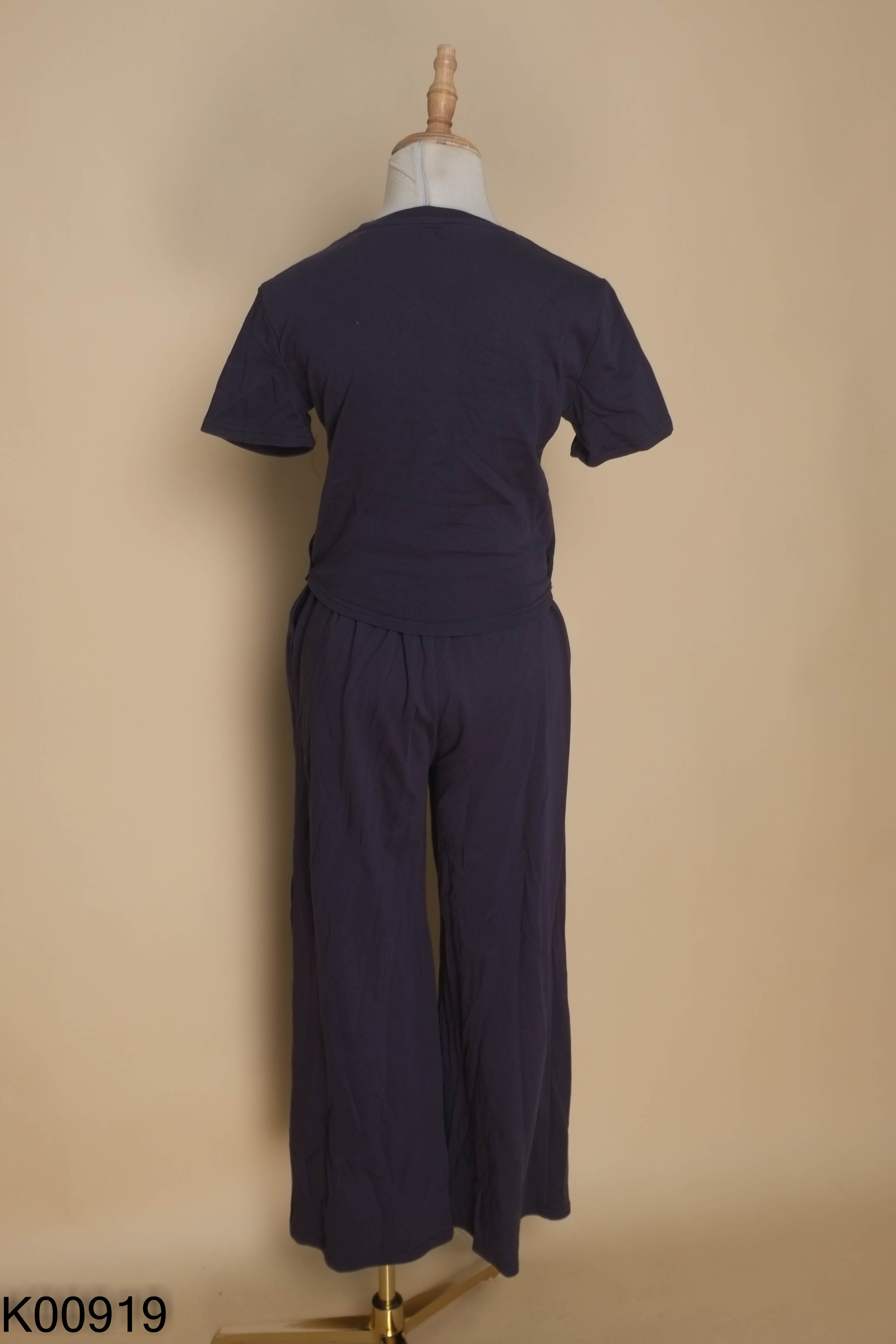 SET Áo xanh than thêu chữ + quần dài