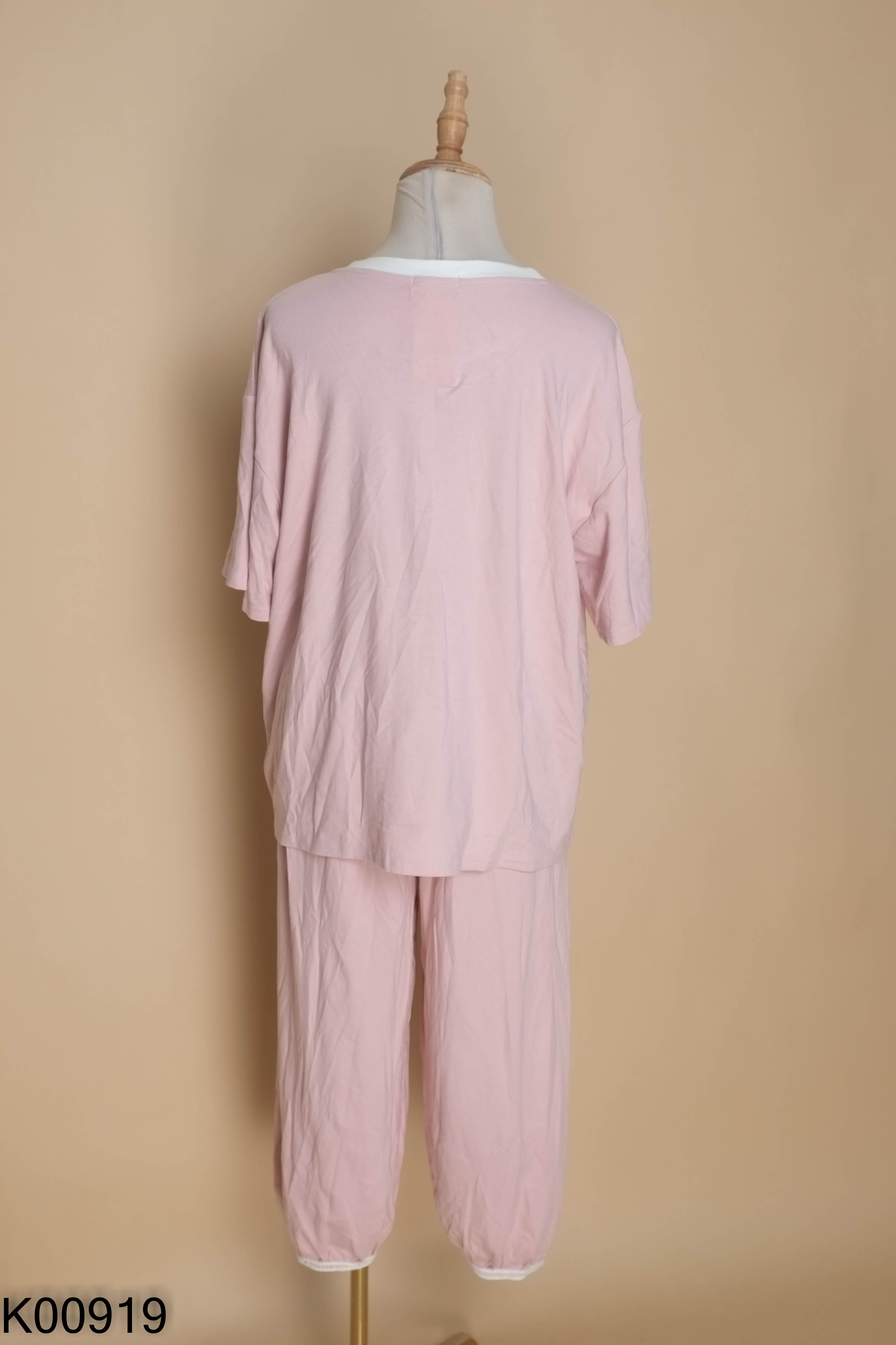NEWTAG SET Áo hồng in hình gấu + quần dài