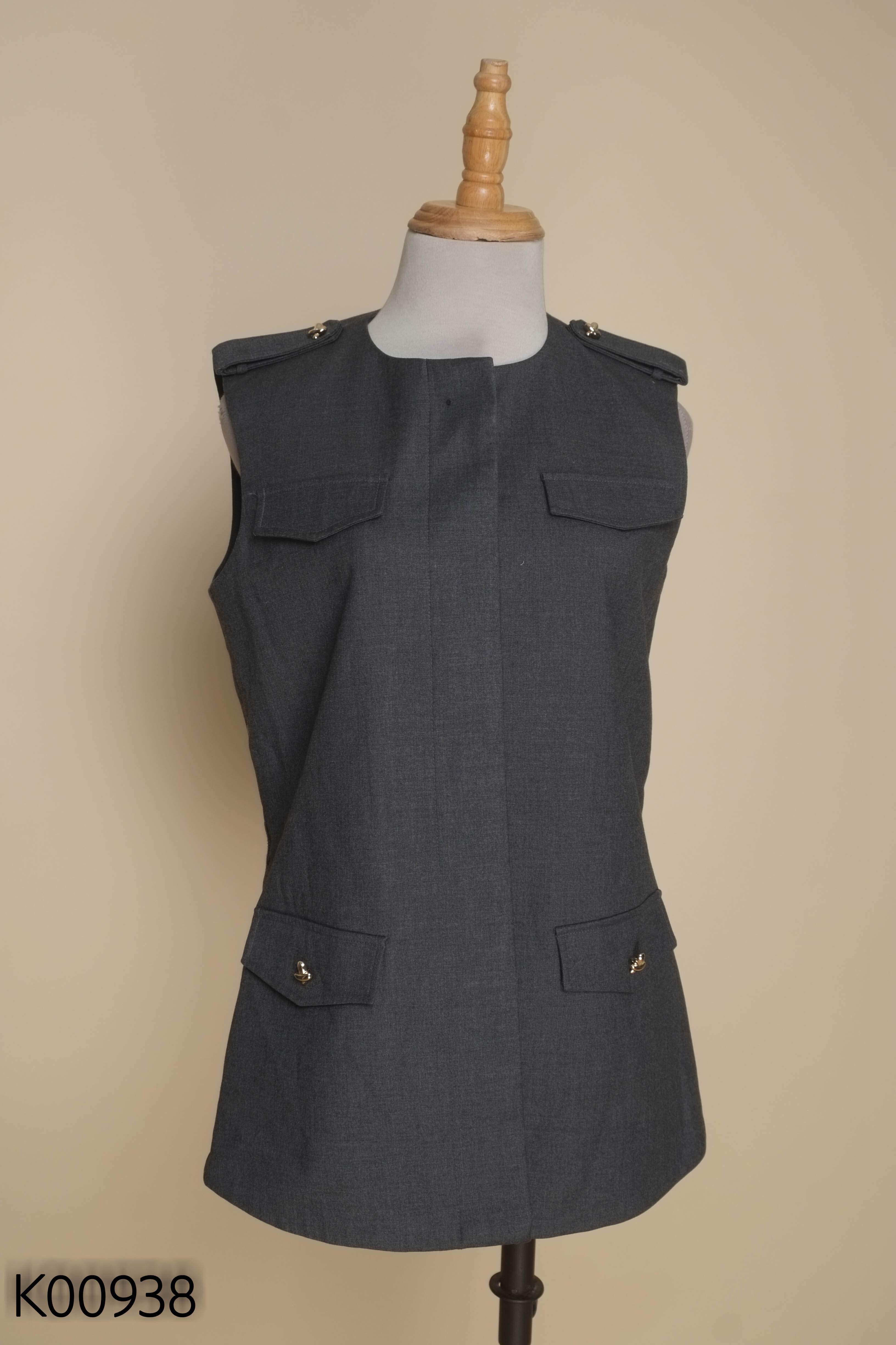 Áo gile kiểu vest D.CHIC xám
