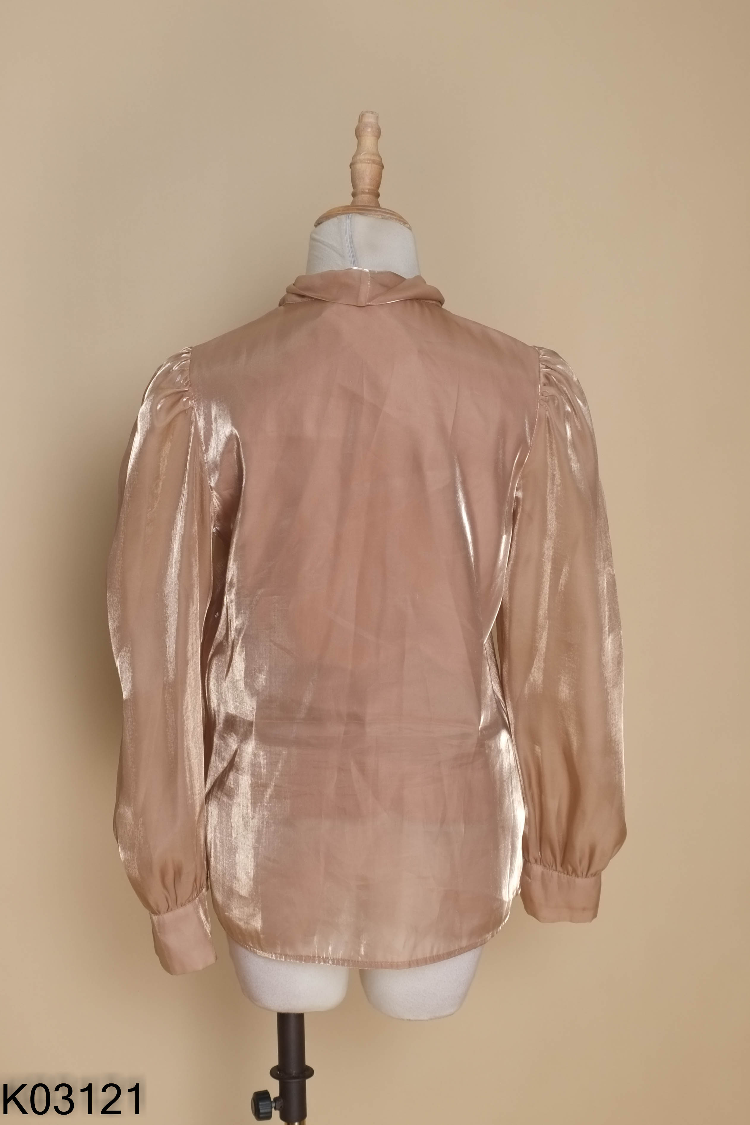 Áo organza TIIN nâu buộc nơ