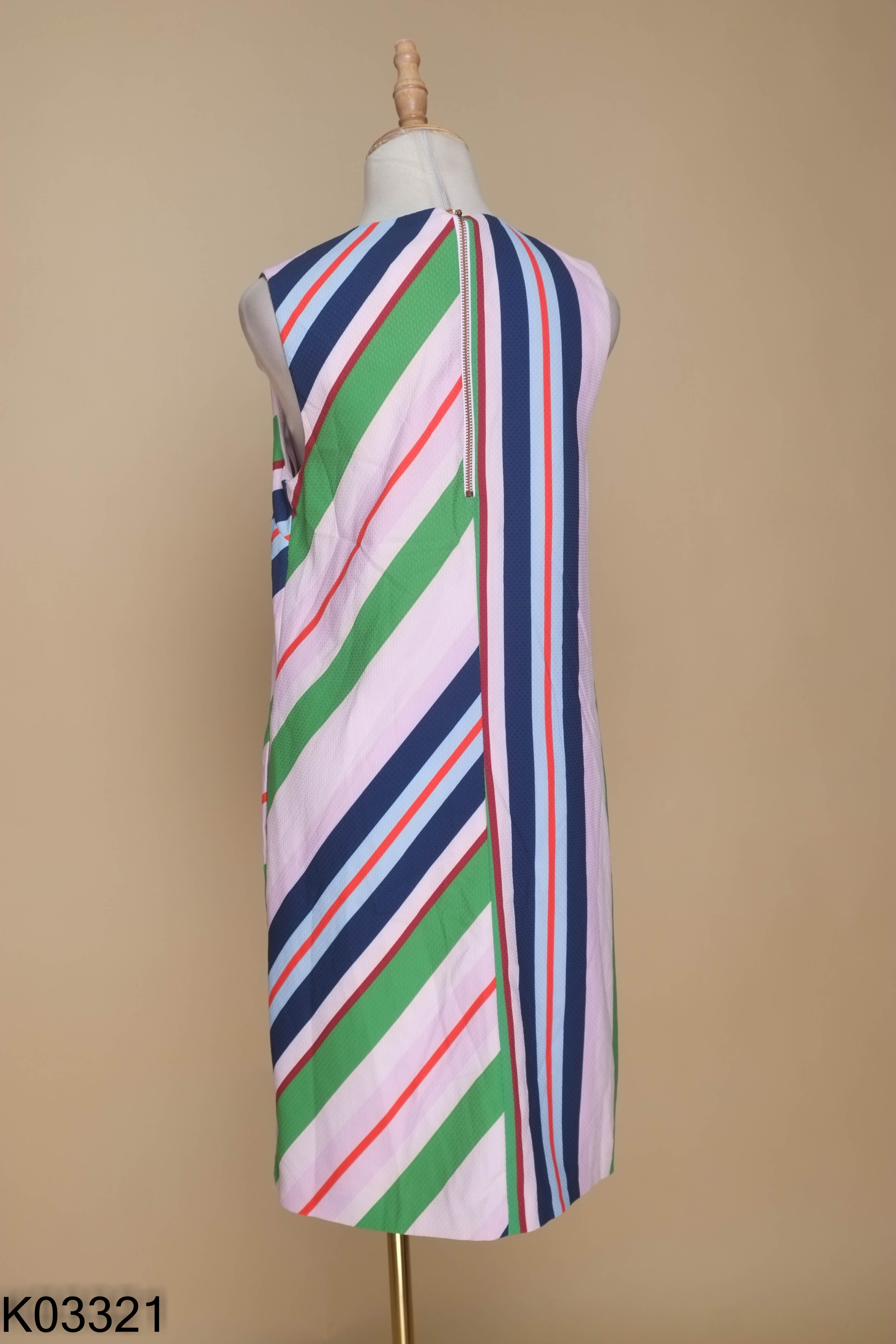 Váy hồng kẻ màu sắc TED BAKER suông sát nách