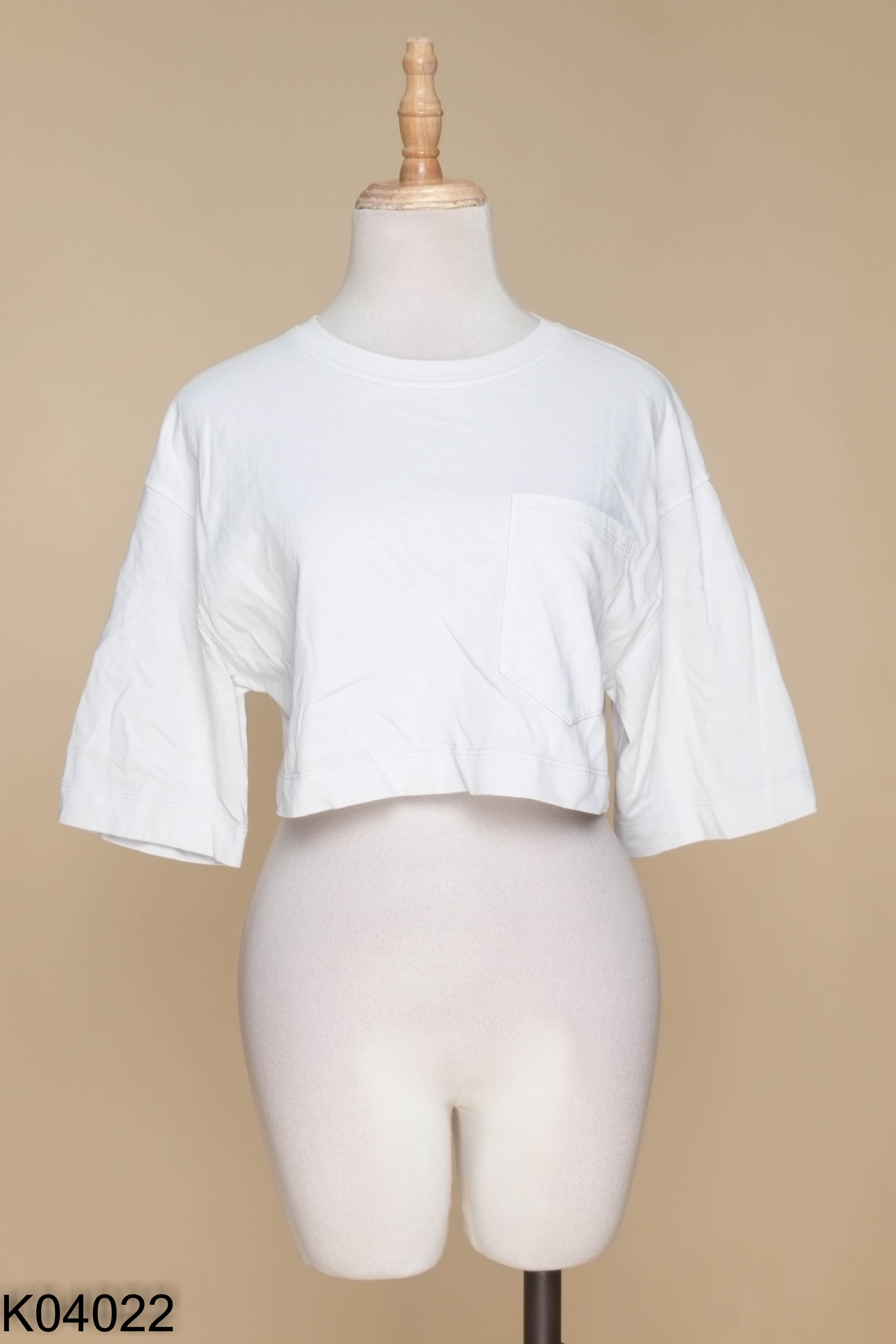 NEWTAG Áo croptop trắng ZARA