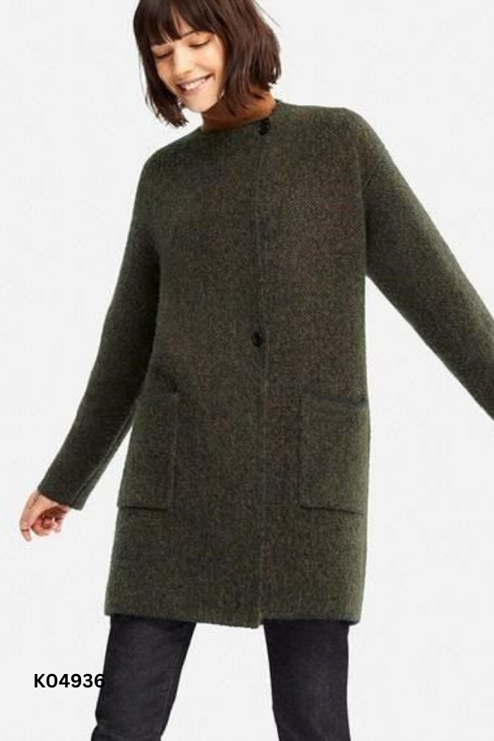 Áo khoác len UNIQLO xanh than dài