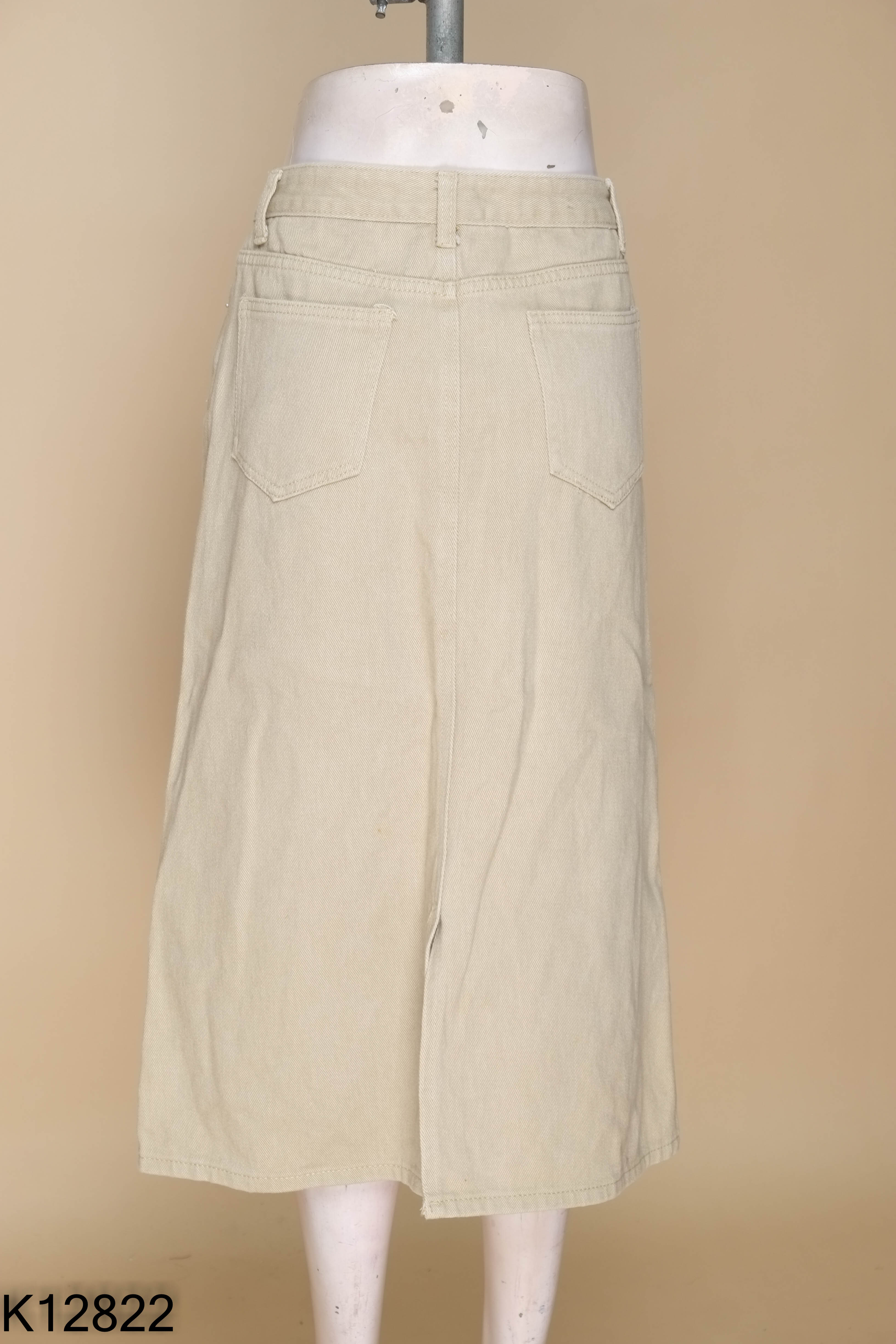 Chân váy jeans be trơn
