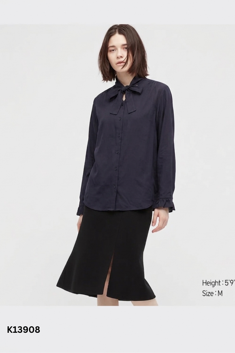 Áo sơ mi UNIQLO xanh than