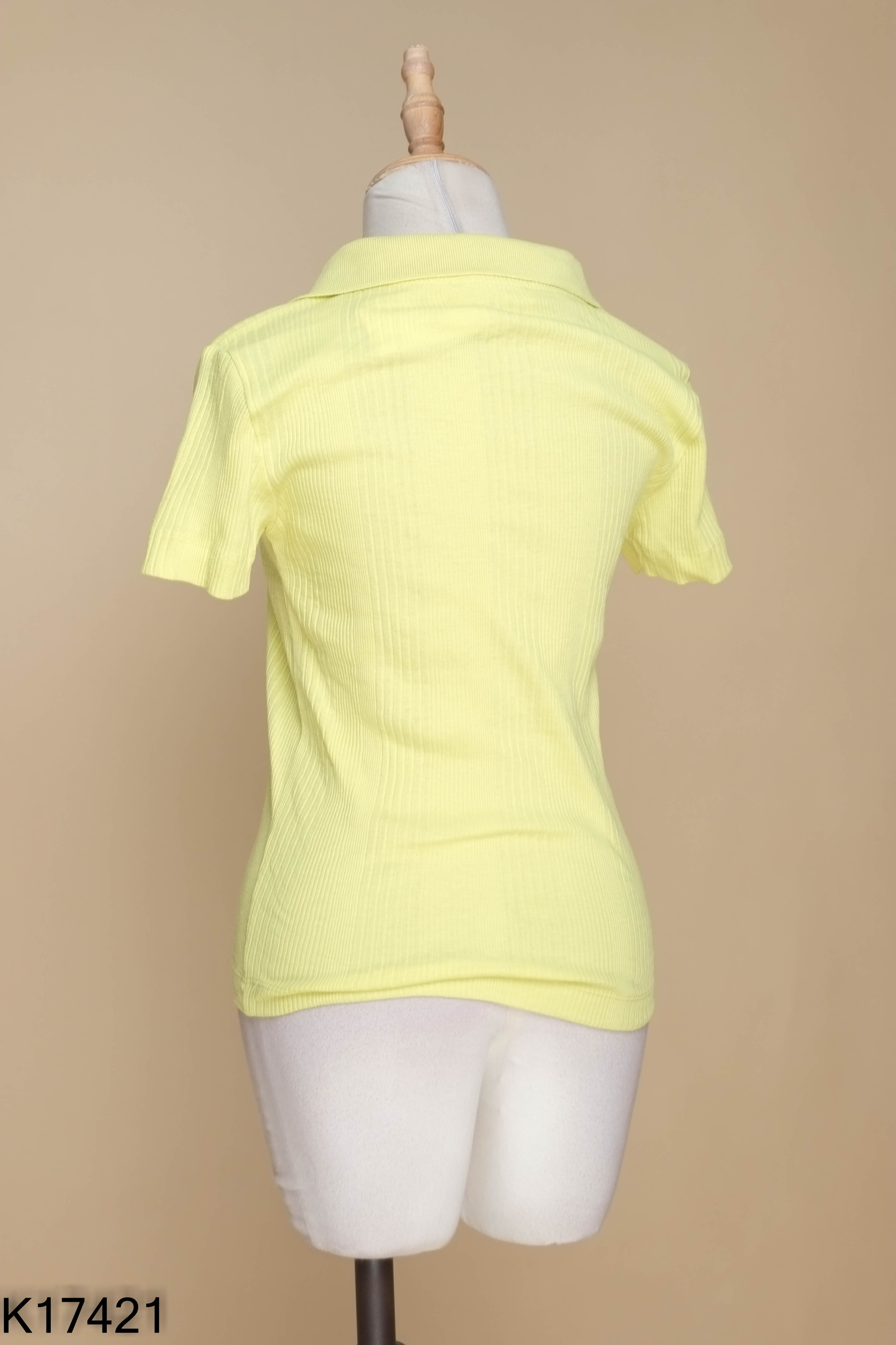 Áo polo MANGO vàng chanh cộc tay