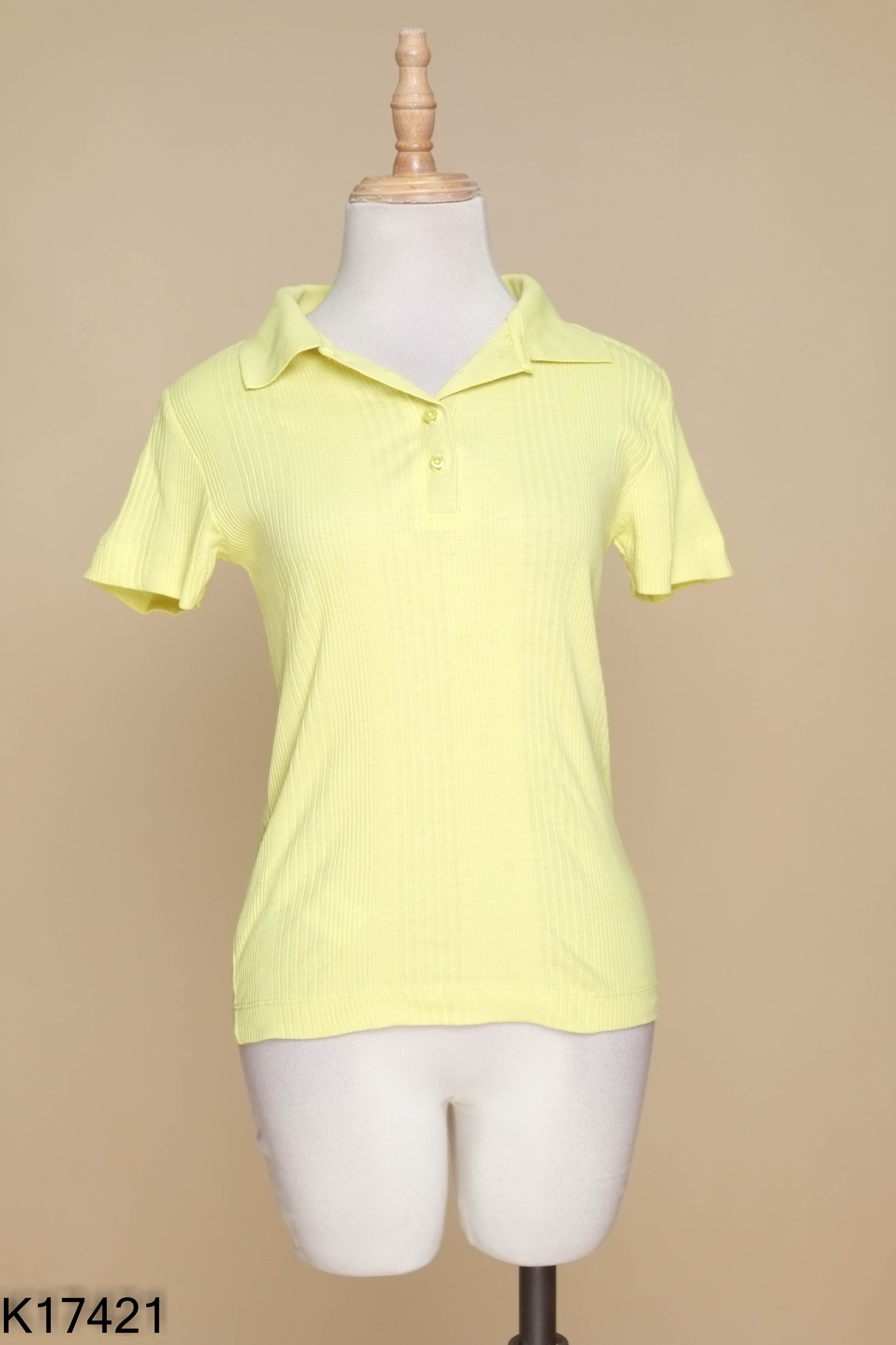 Áo polo MANGO vàng chanh cộc tay