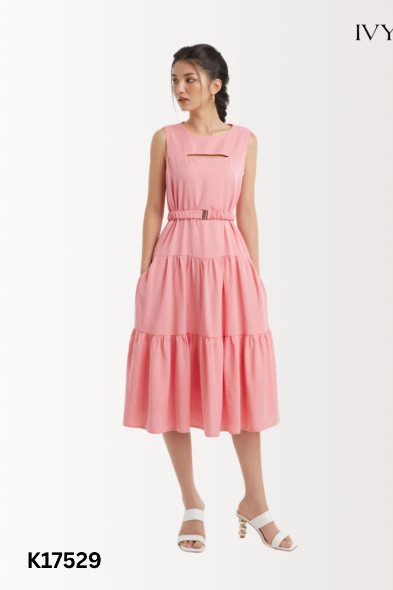 Váy IVY MODA hồng sát nách