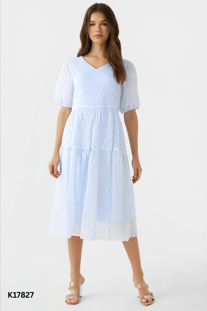 Váy nhỡ babydoll xanh trơn