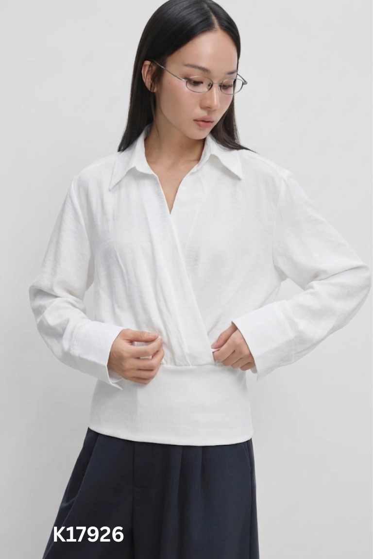 NEWTAG Áo trắng cổ sơ mi