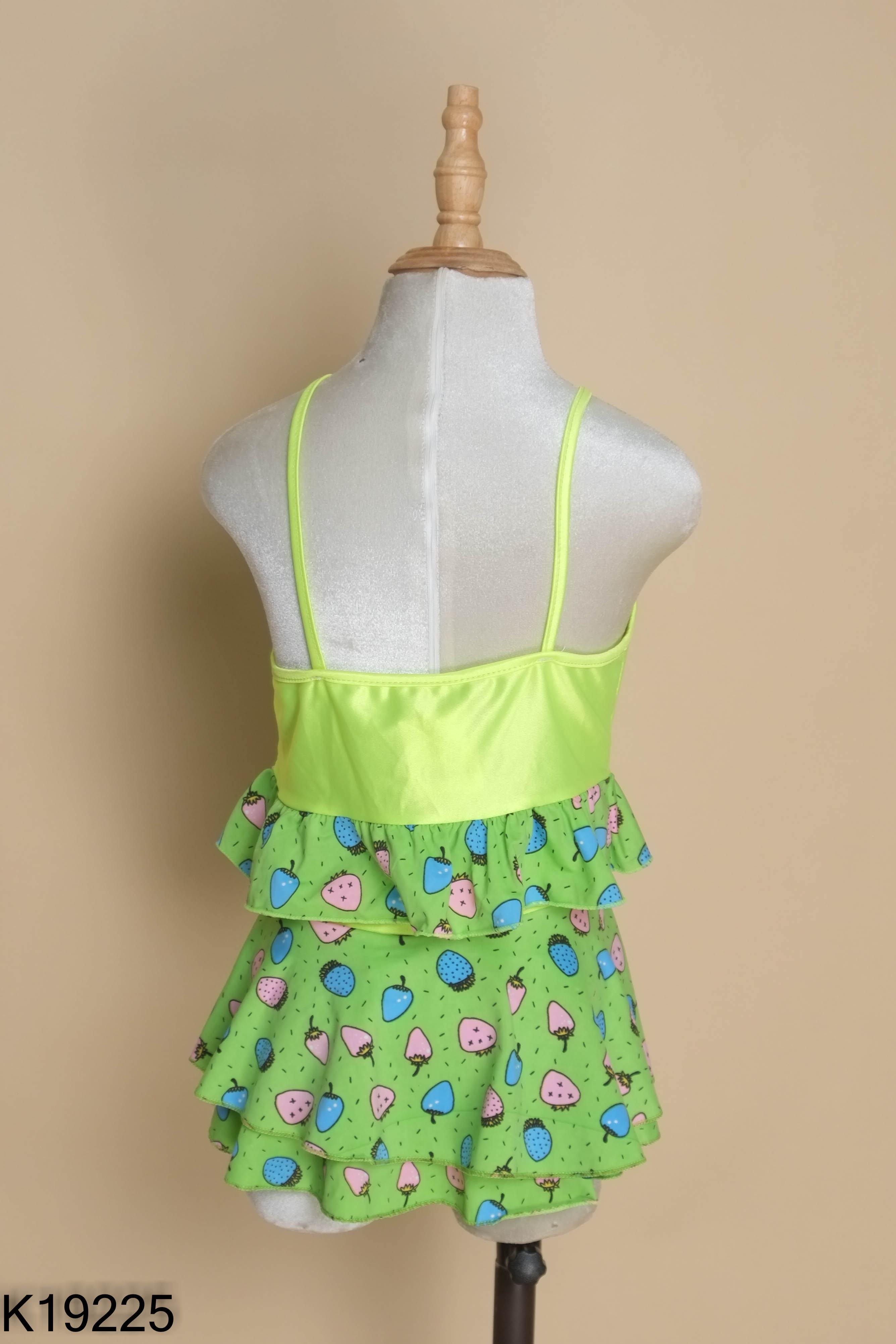 NEWTAG Set bikini xanh lá họa tiết kid