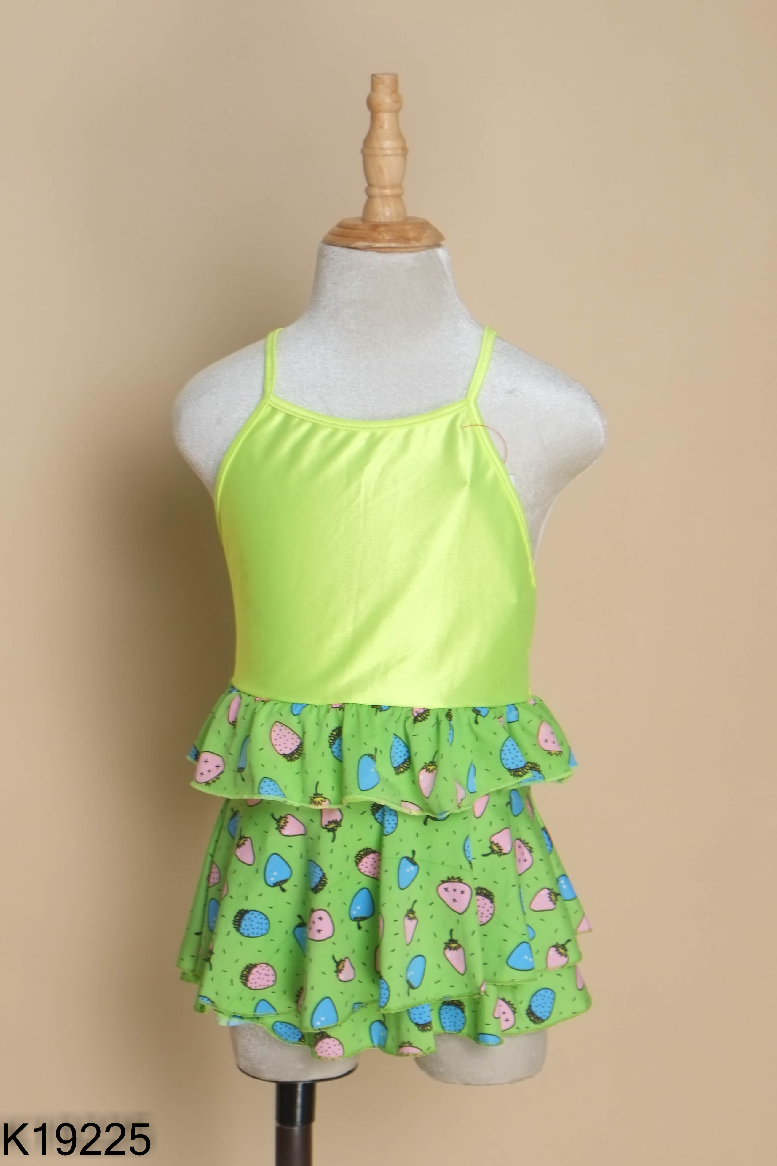 NEWTAG Set bikini xanh lá họa tiết kid