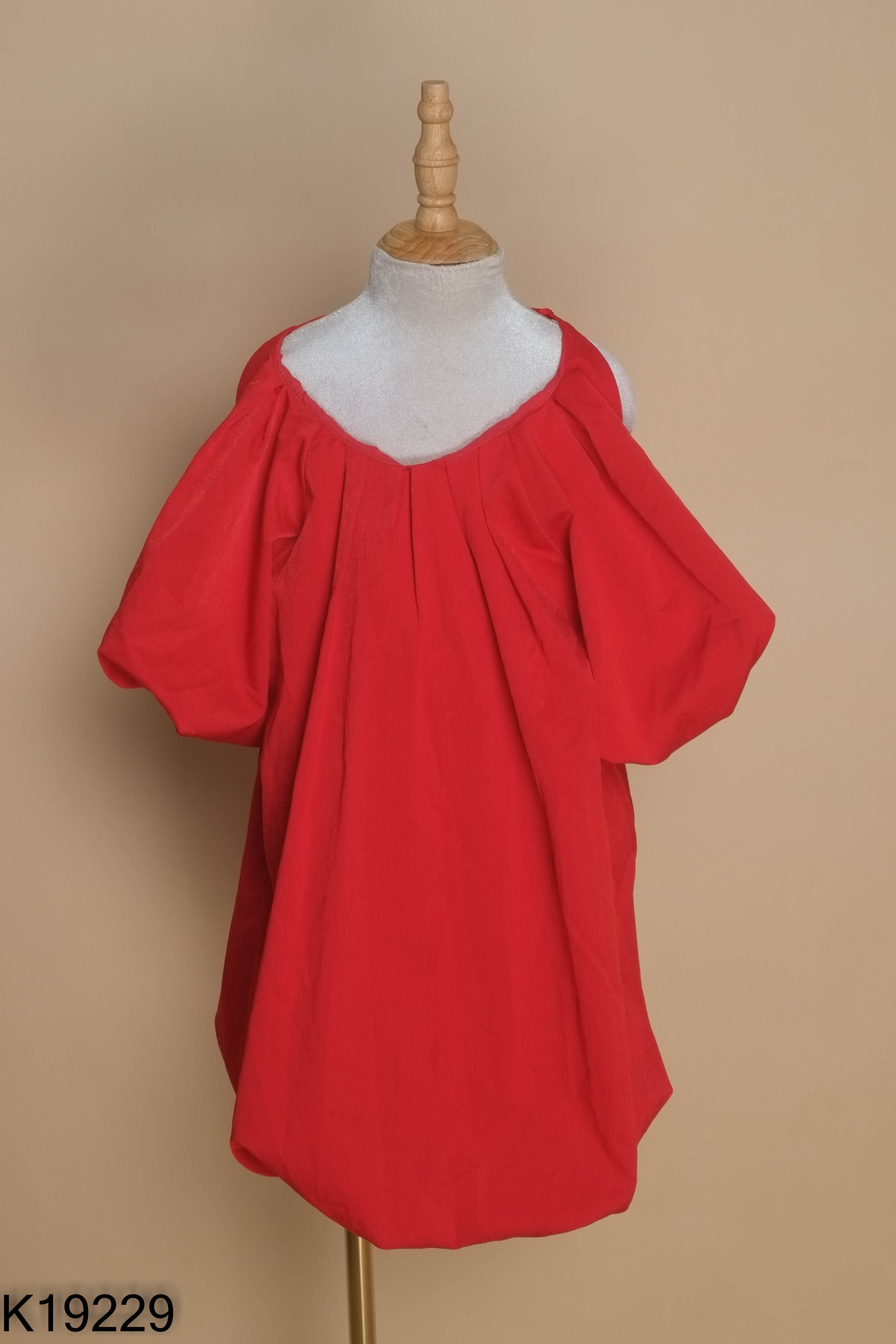 Váy đỏ tay phồng KIDS