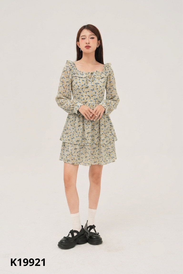 Váy xanh BLEUBIRD họ tiết be