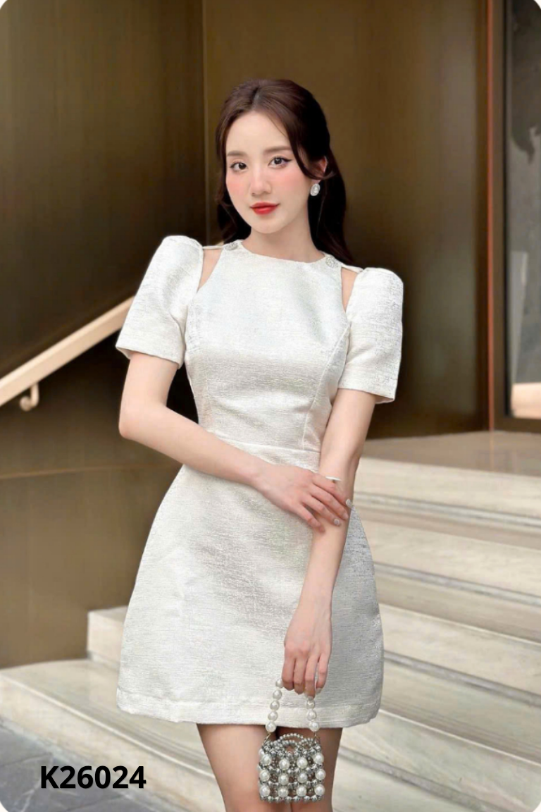 Váy tweed trắng ngà JOLIE LOFT trơn