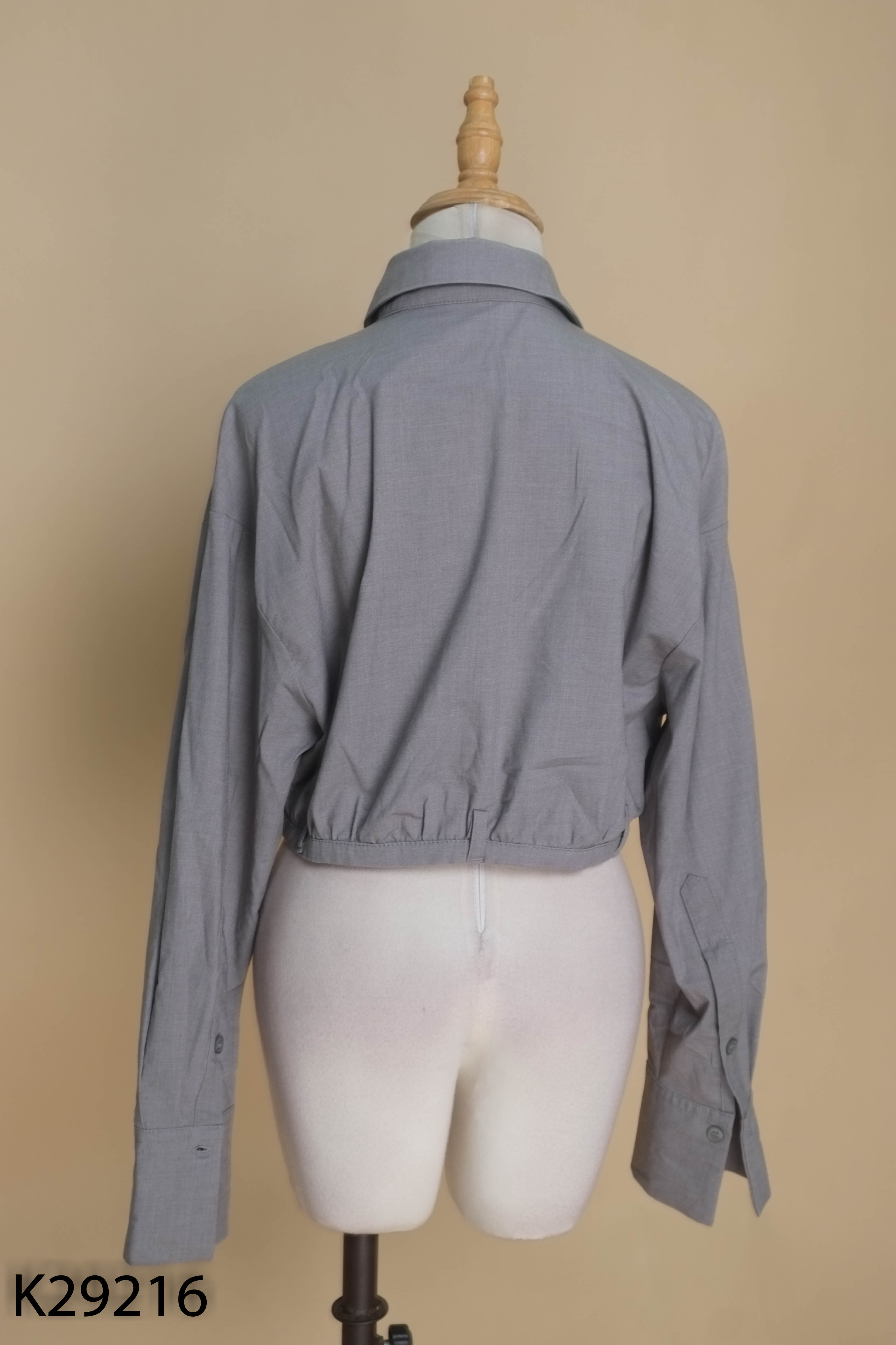 Áo sơ mi croptop xám ZARA