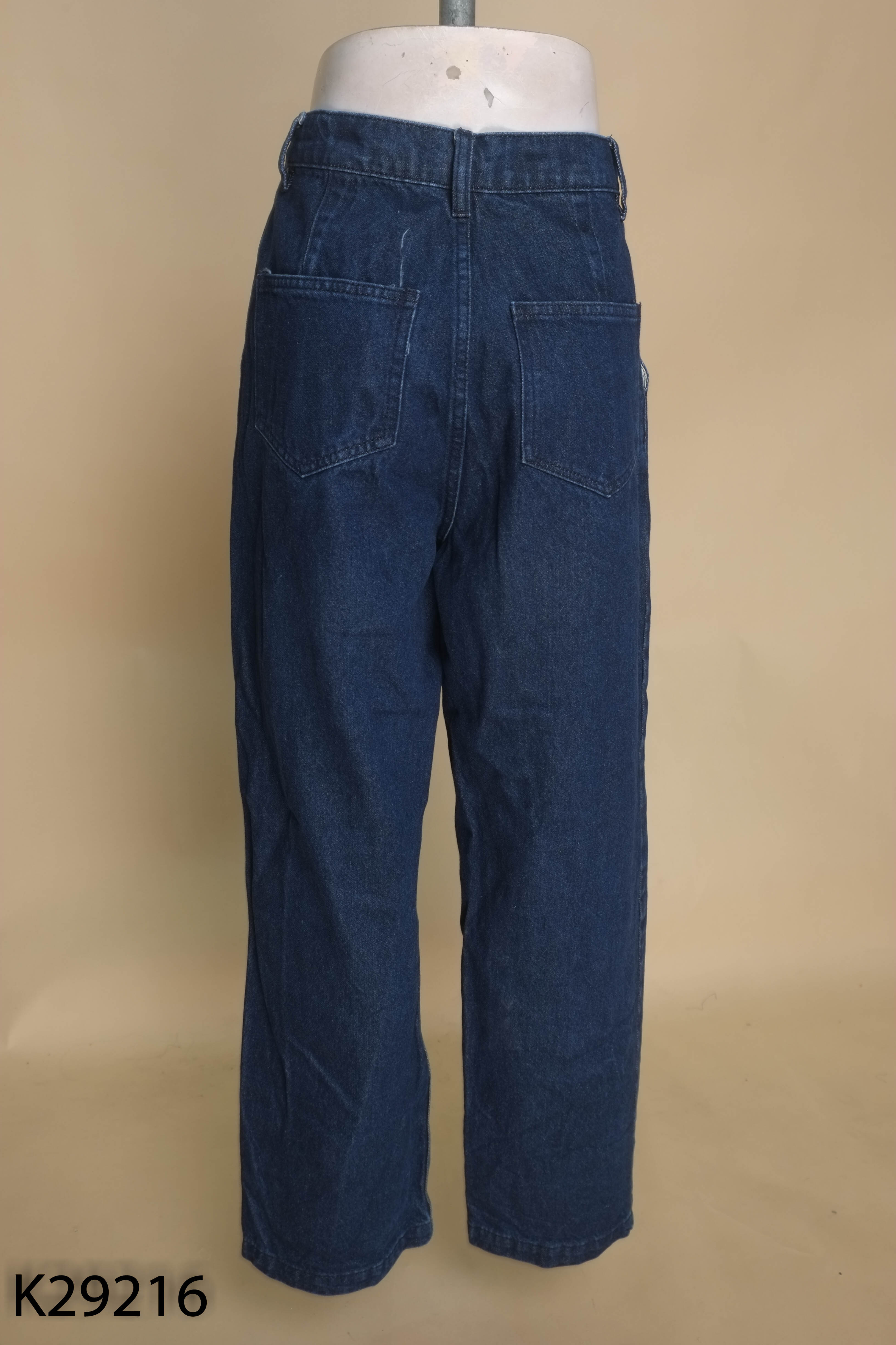 Quần jeans xanh sẫm EN SEASON ống rộng