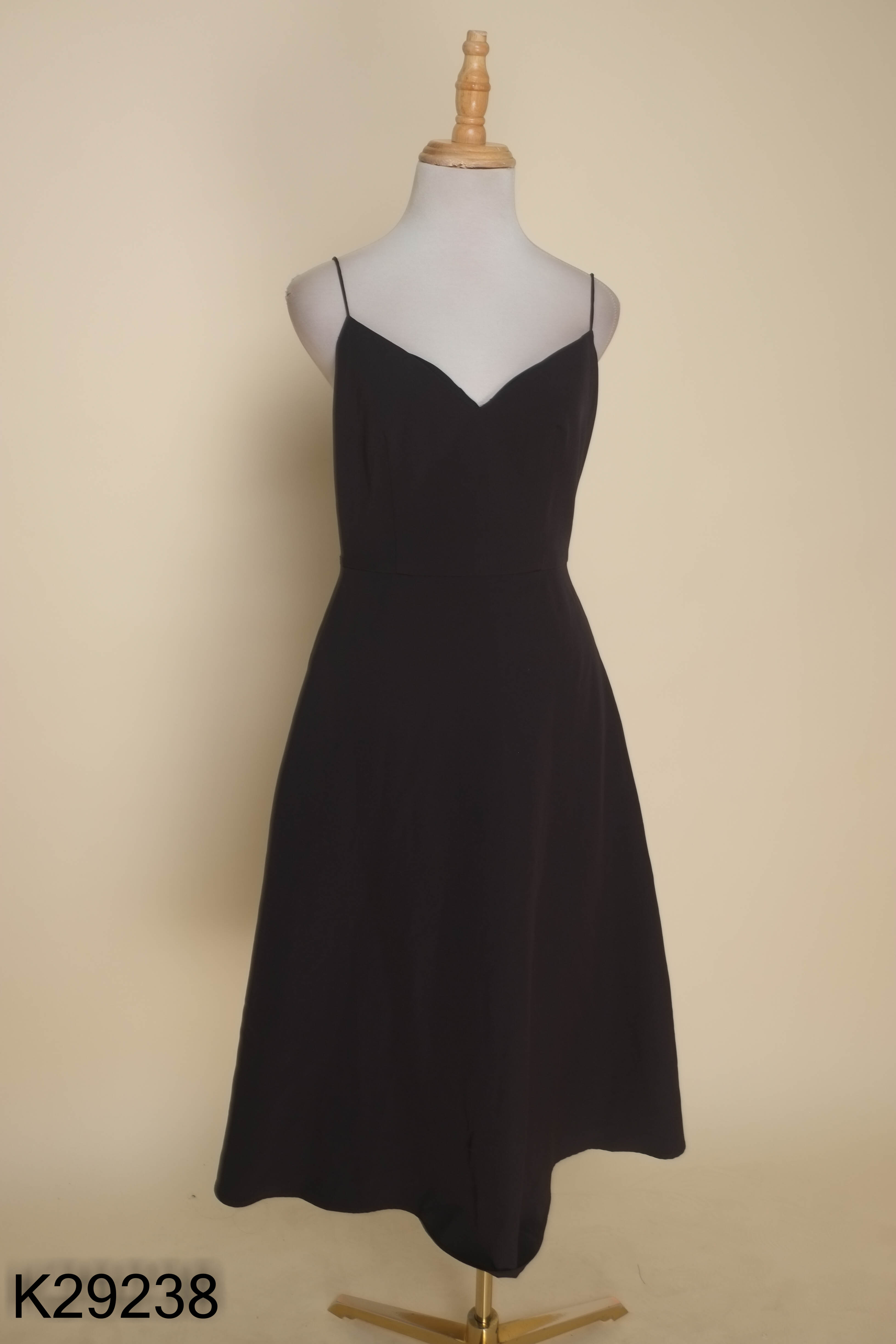 Váy hai dây đen JM DRESS DESIGN trơn xòe