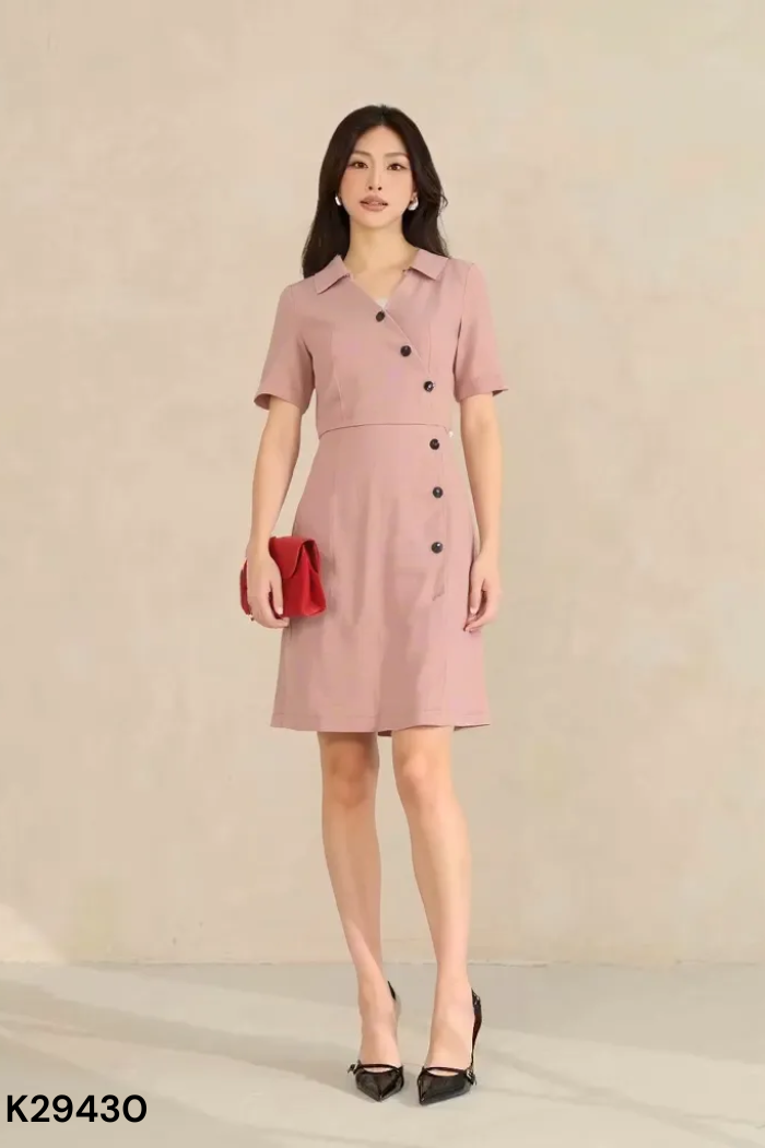 Váy TIIN hồng cúc đen