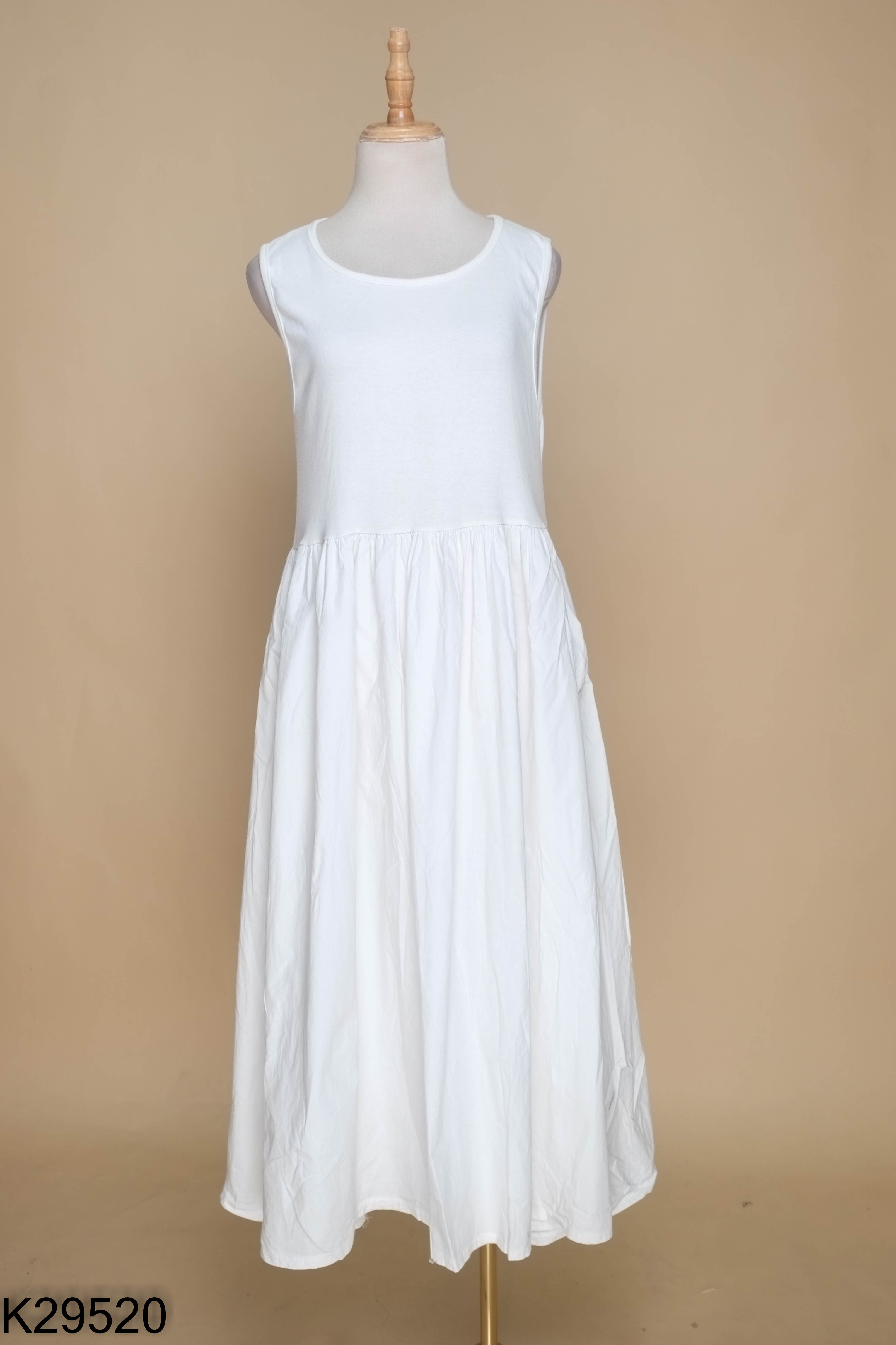 K2952010612-Váy sát nách trắng phối thô