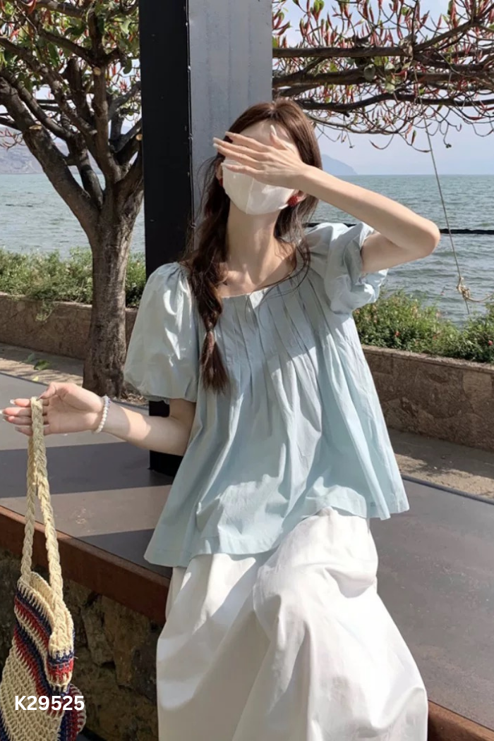 Áo babydoll xanh nhạt