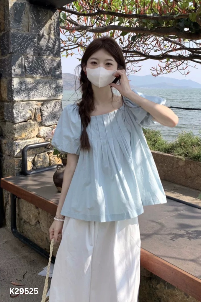Áo babydoll xanh nhạt
