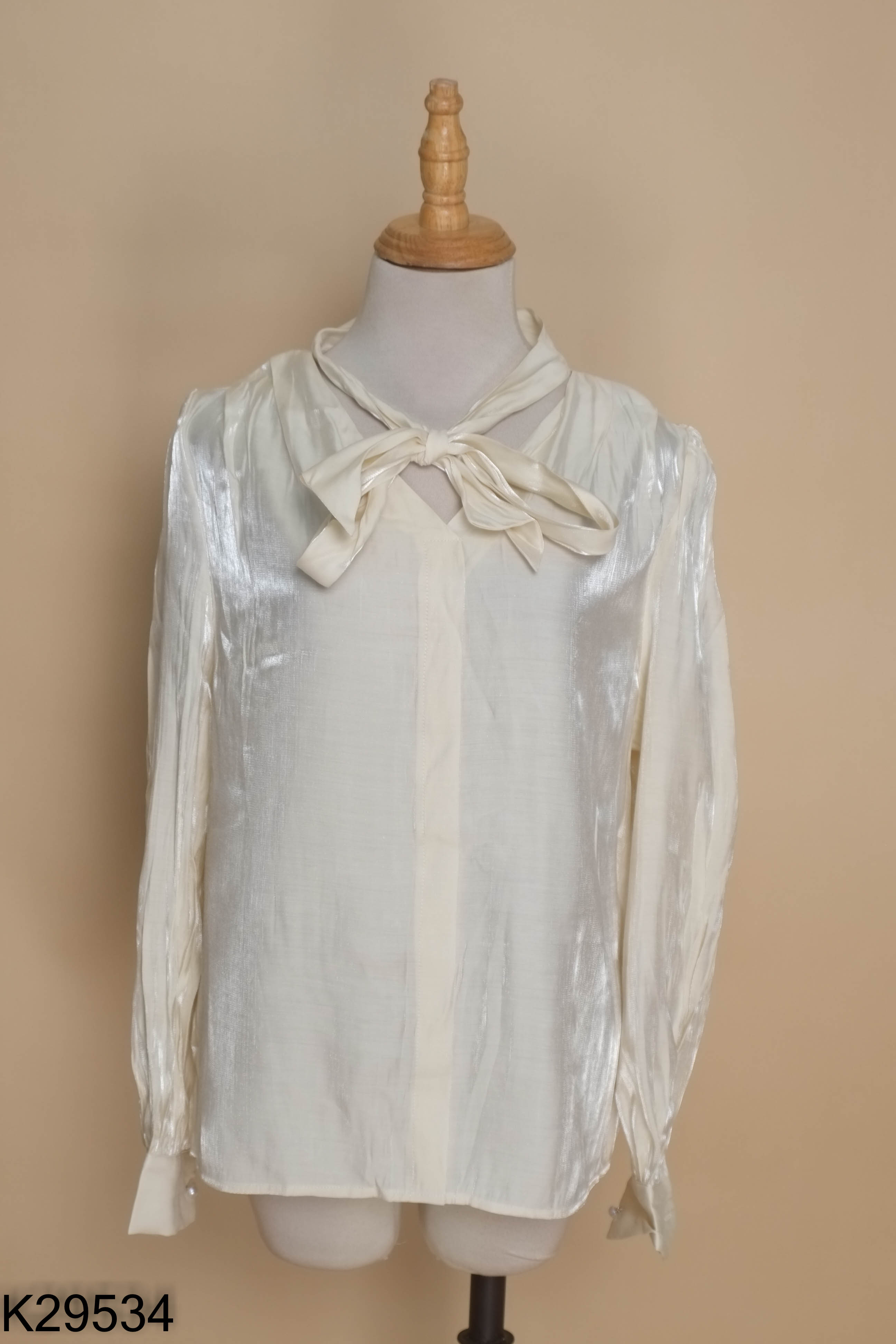 Áo organza be buộc nơ