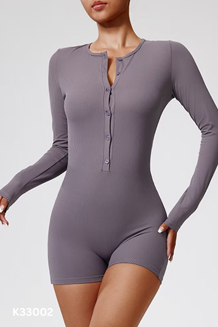 Bodysuits SHEIN xám phối cúc