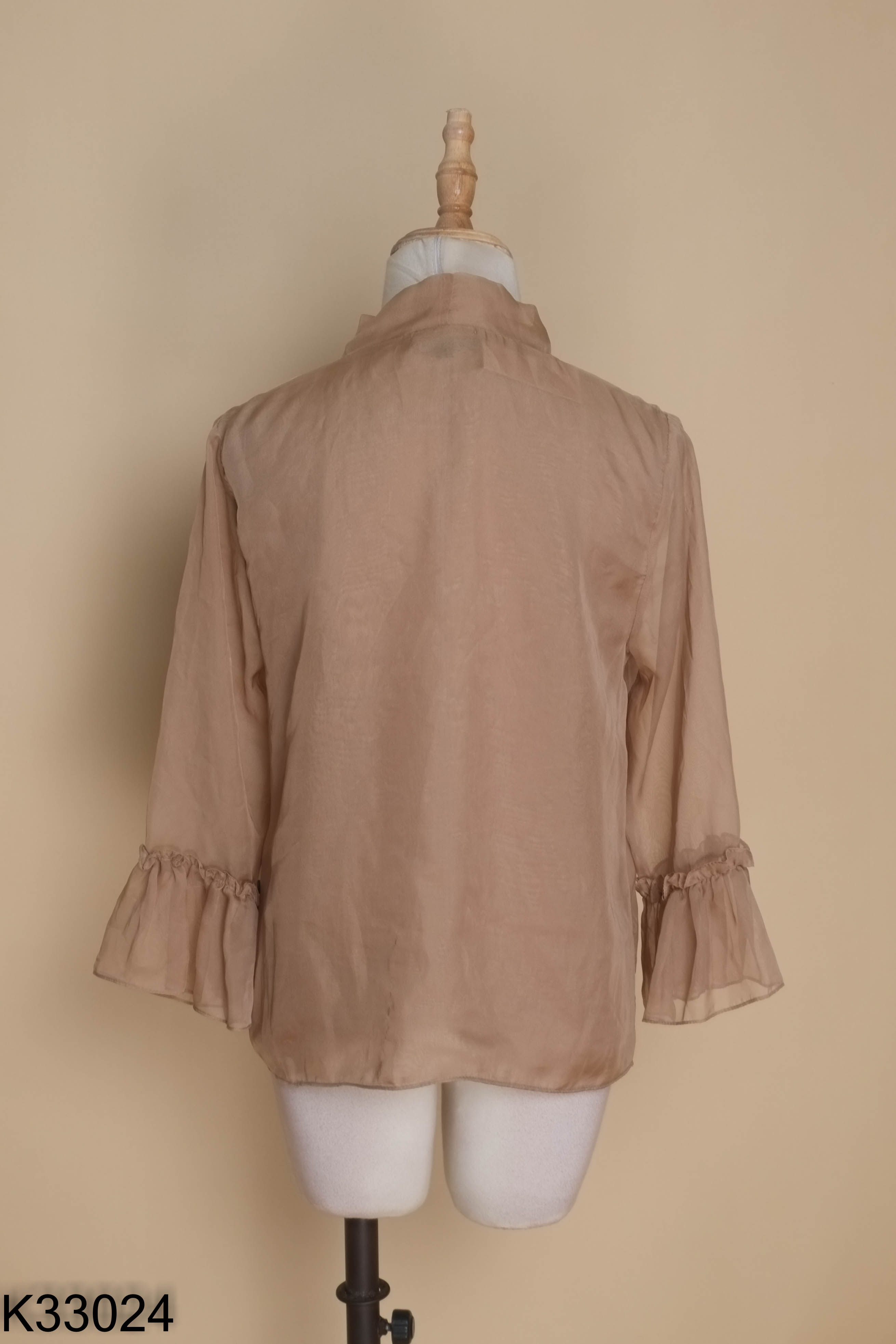 Áo voan HUONG BOUTIQUE nâu buộc nơ