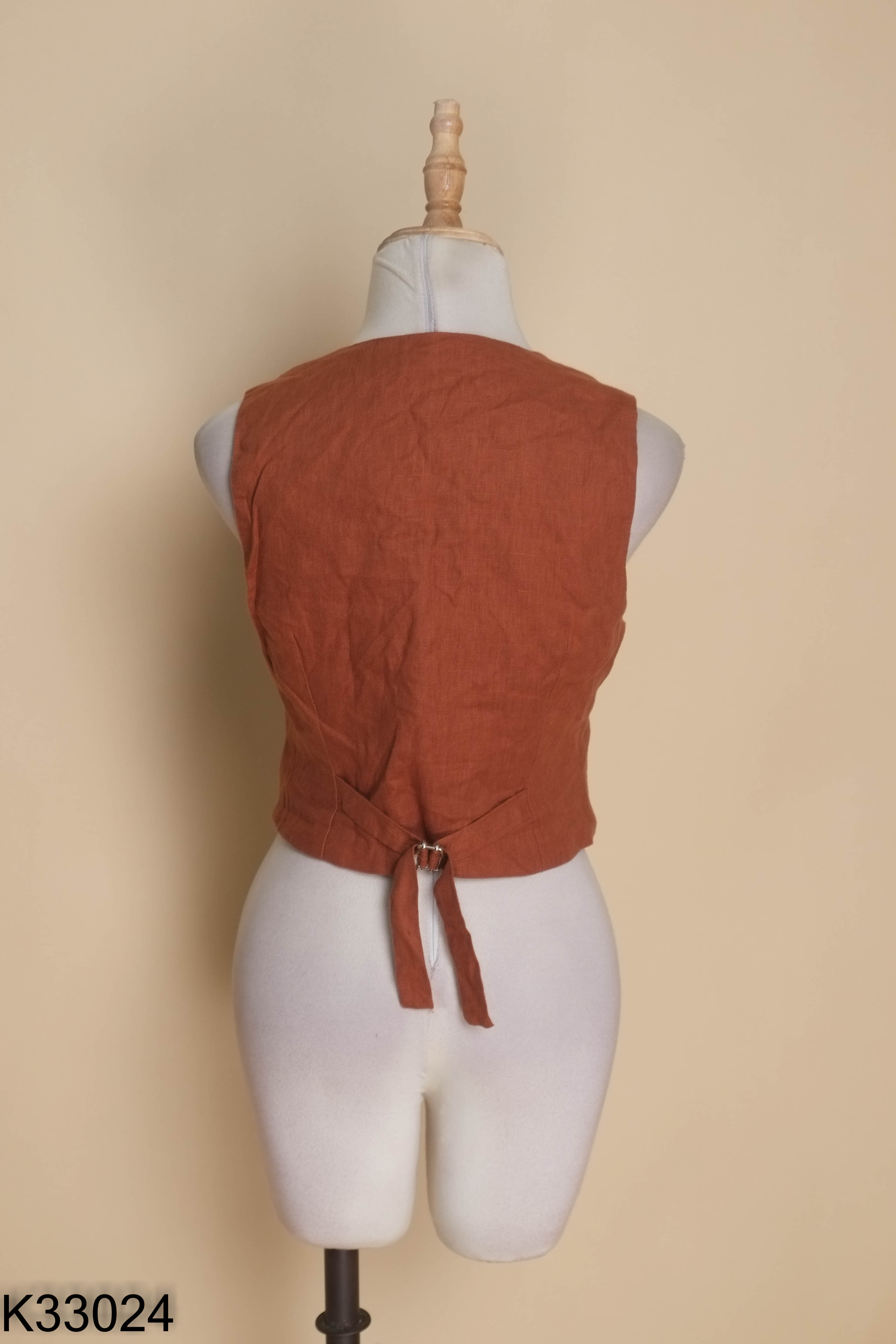 Áo gile linen ĐIỆU COLLECTION - HỘI AN nâu