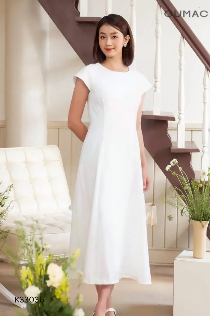 Váy sát nách GUMAC trắng