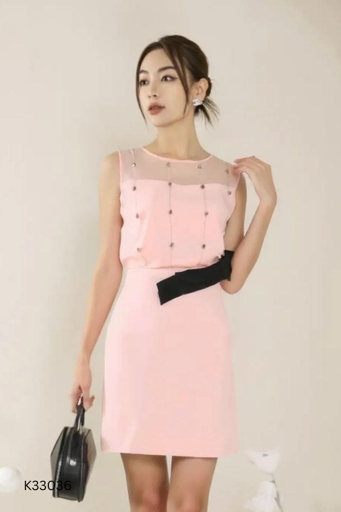 Váy hồng ELISE đính đá
