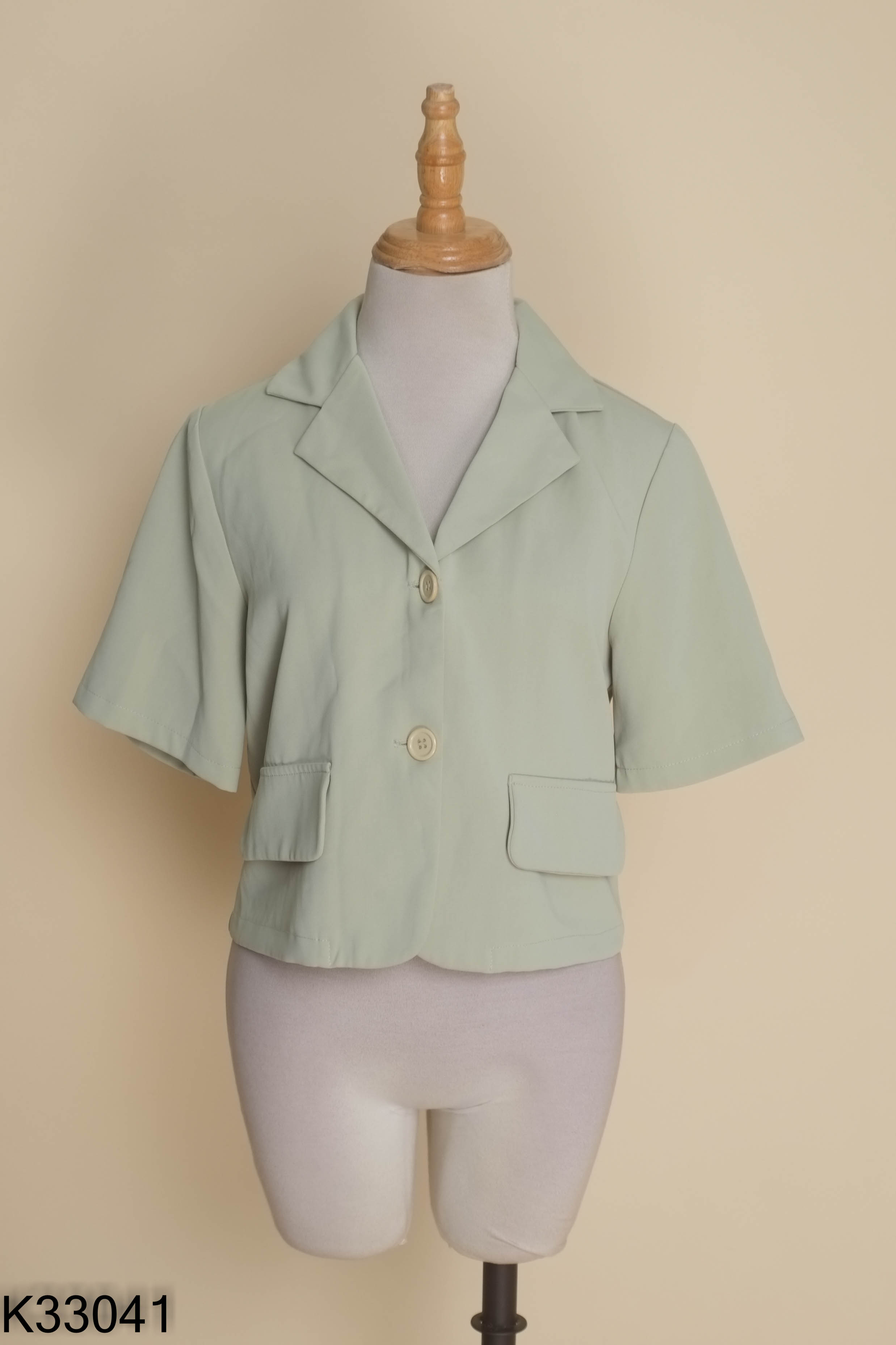 Áo vest BOILING xanh dáng ngắn