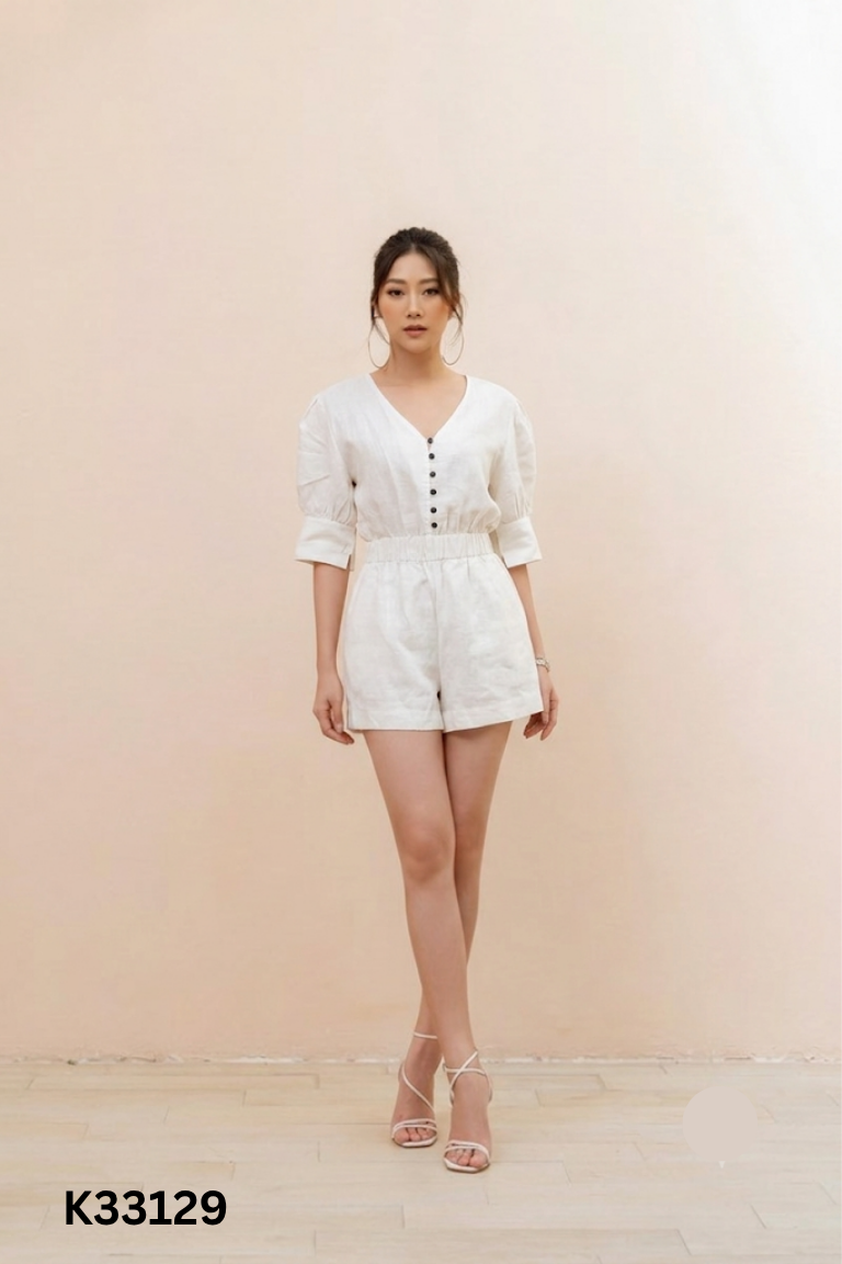 Jumpsuit be viền trắng