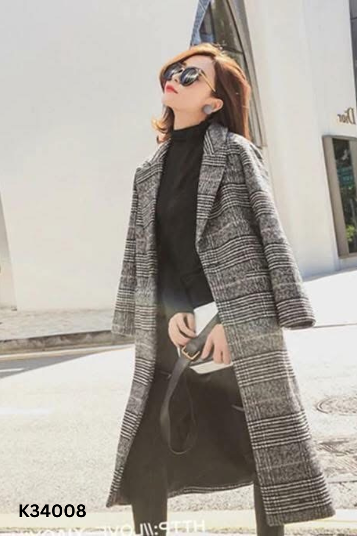 Áo khoác ZARA dạ đen phối trắng