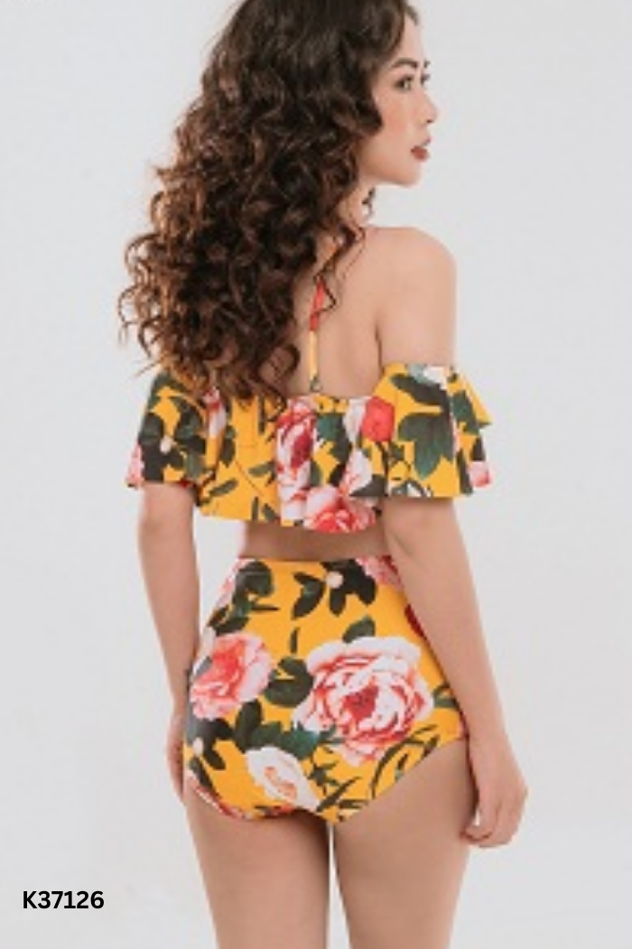 SET Bikini vàng hoa cam
