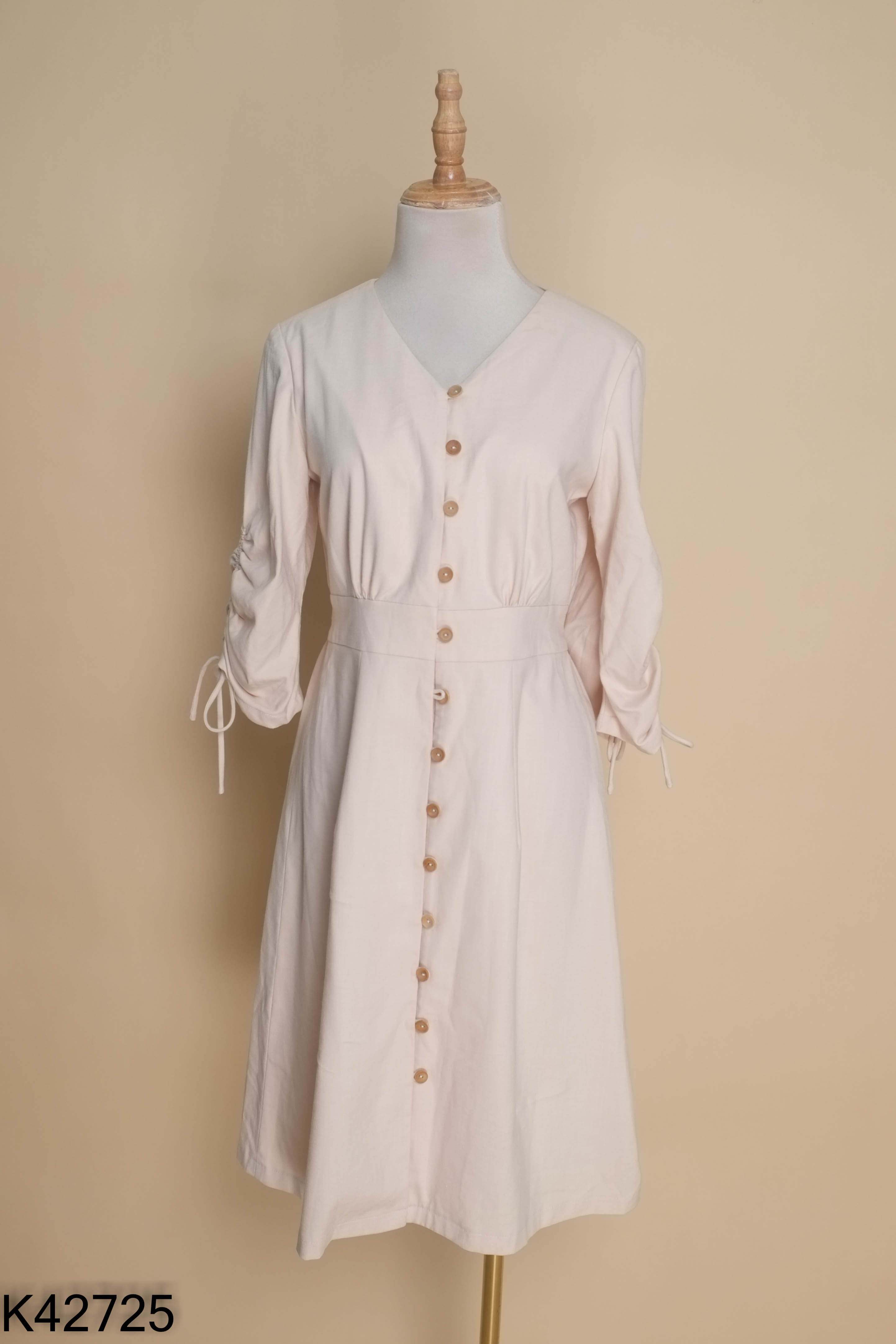 Váy linen BEAUTEBY V be tay dúm