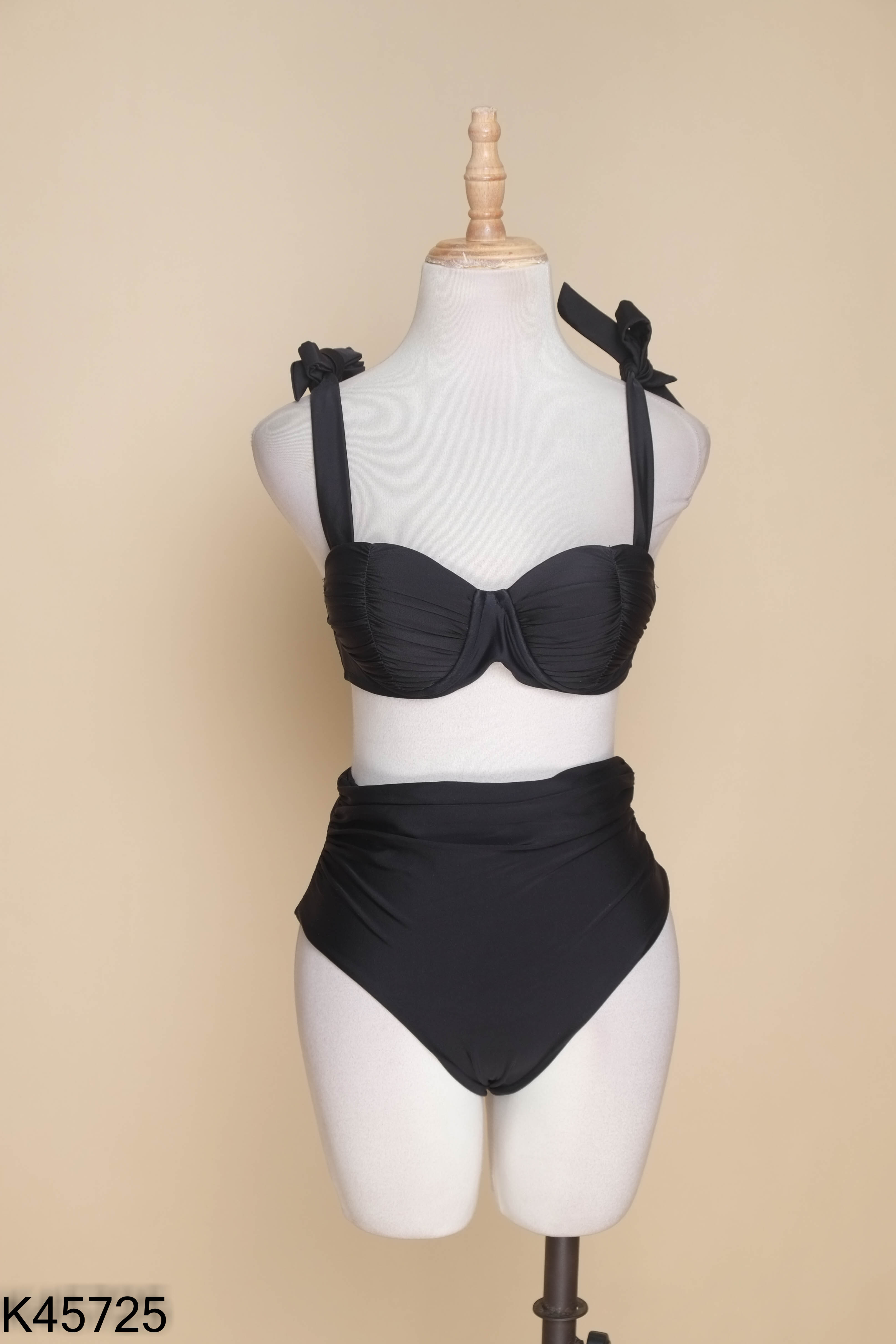 Set bikni đen áo + quần