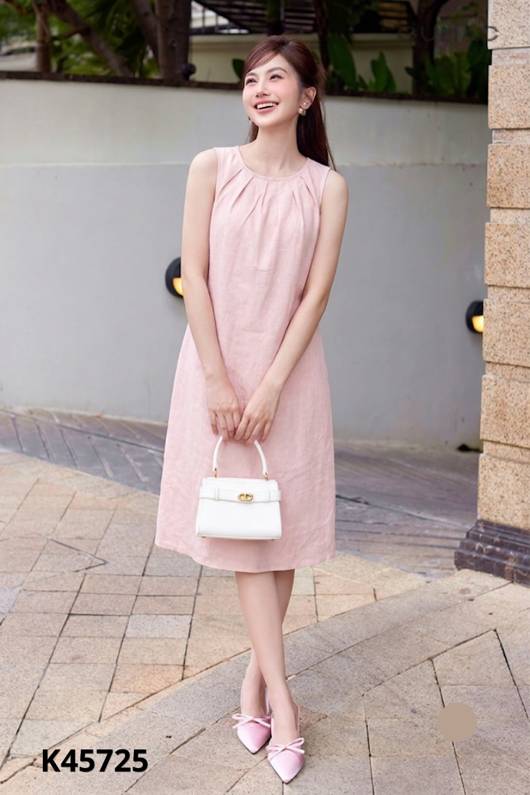 Váy CHIE hồng sát nách
