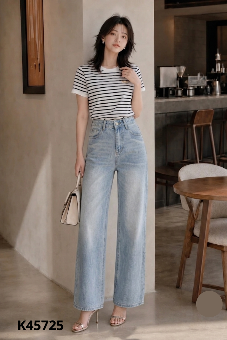 Quần WGWE jeans xanh suông
