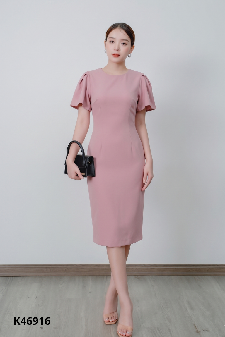 NEWTAG Váy hồng trơn suông S.PEARL